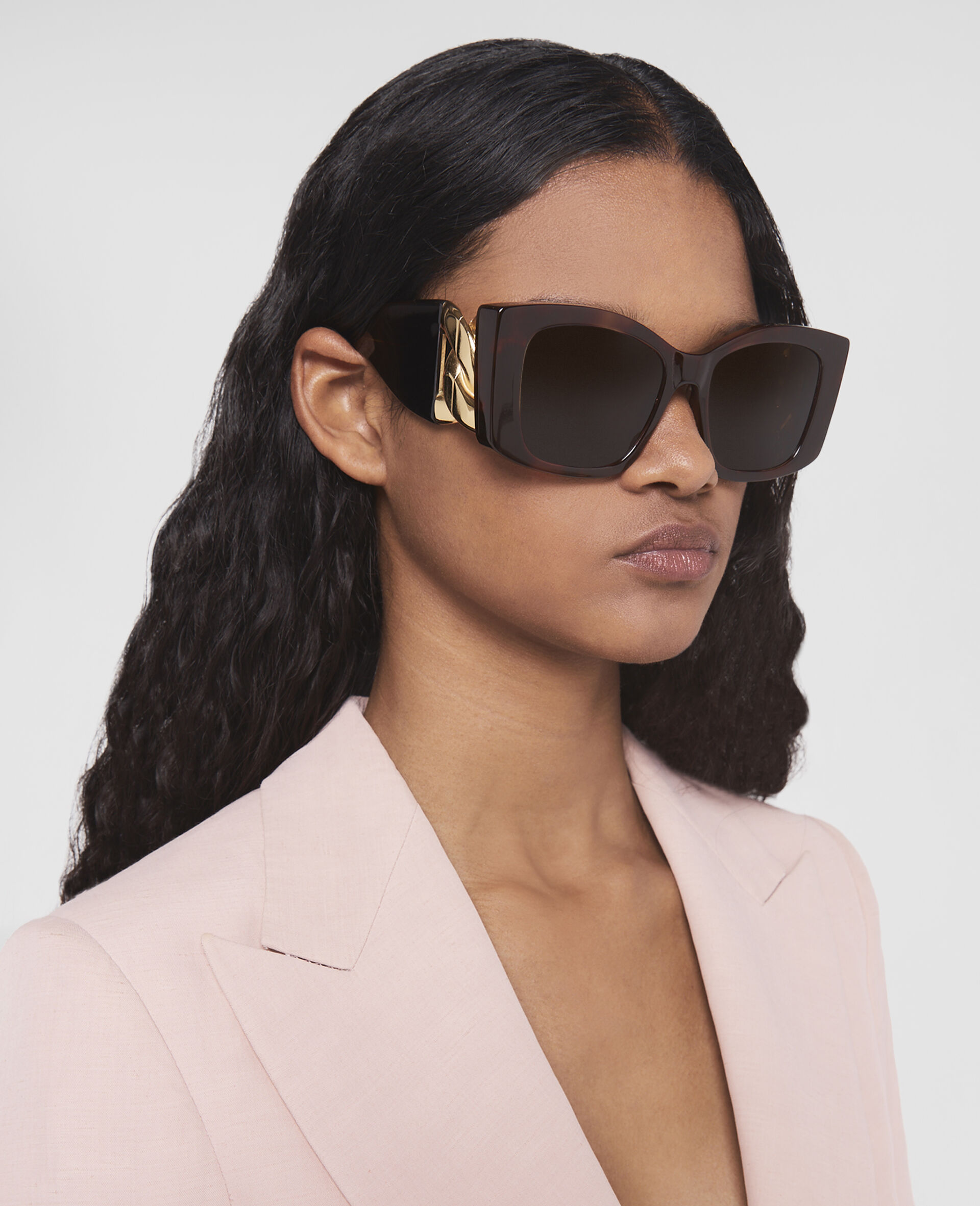 Falabella Square Sunglasses-Brown-model