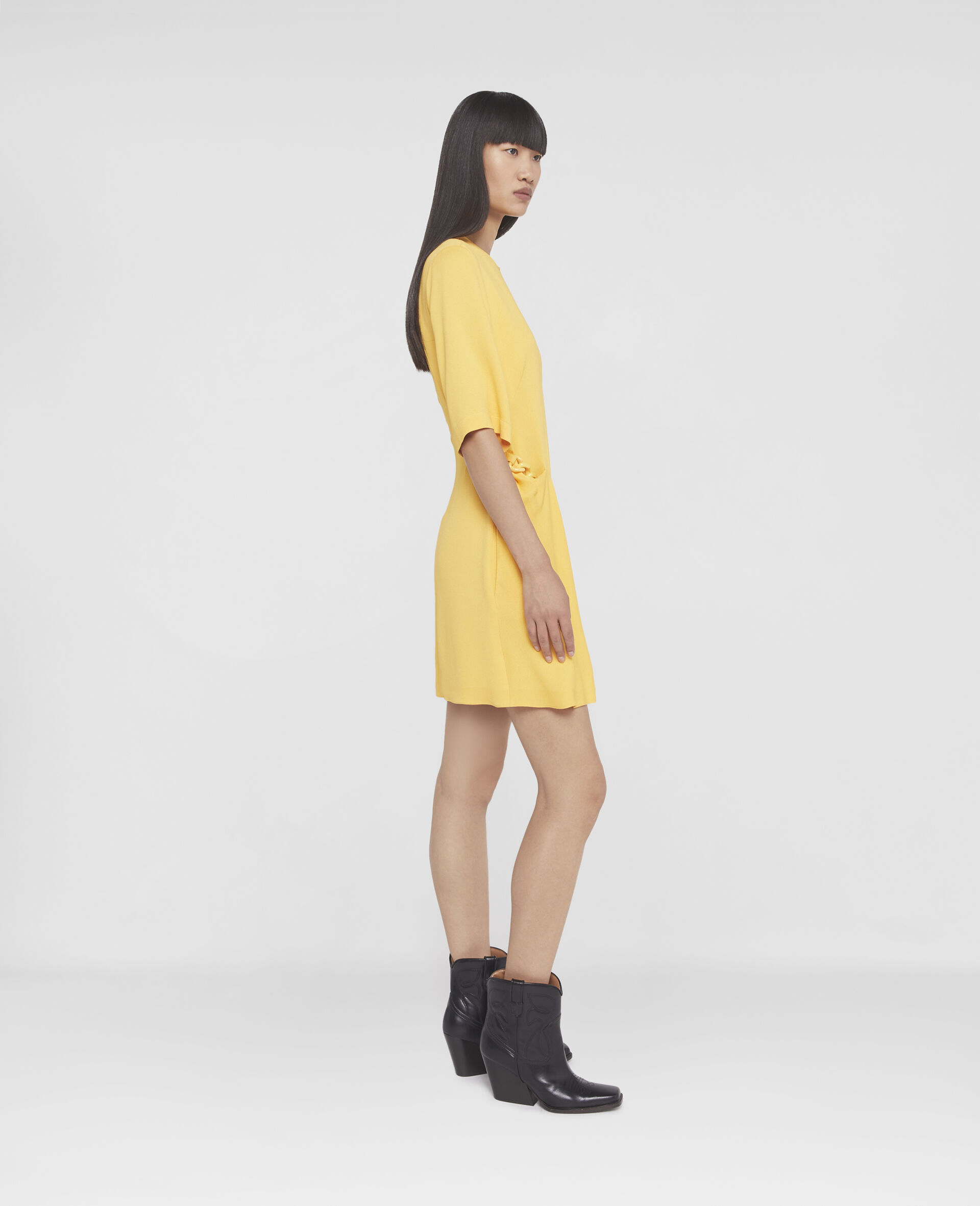 Falabella Chain Jersey Dress-Yellow-large image number 2