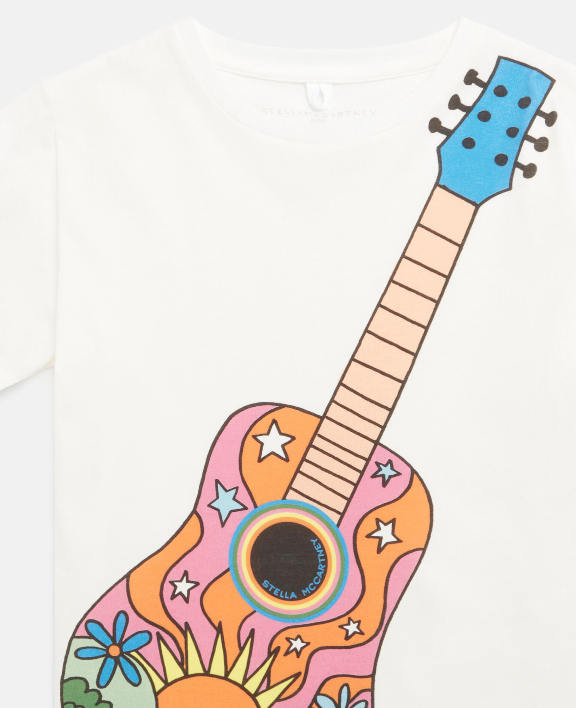 Guitar Print T-Shirt-White-large image number 1