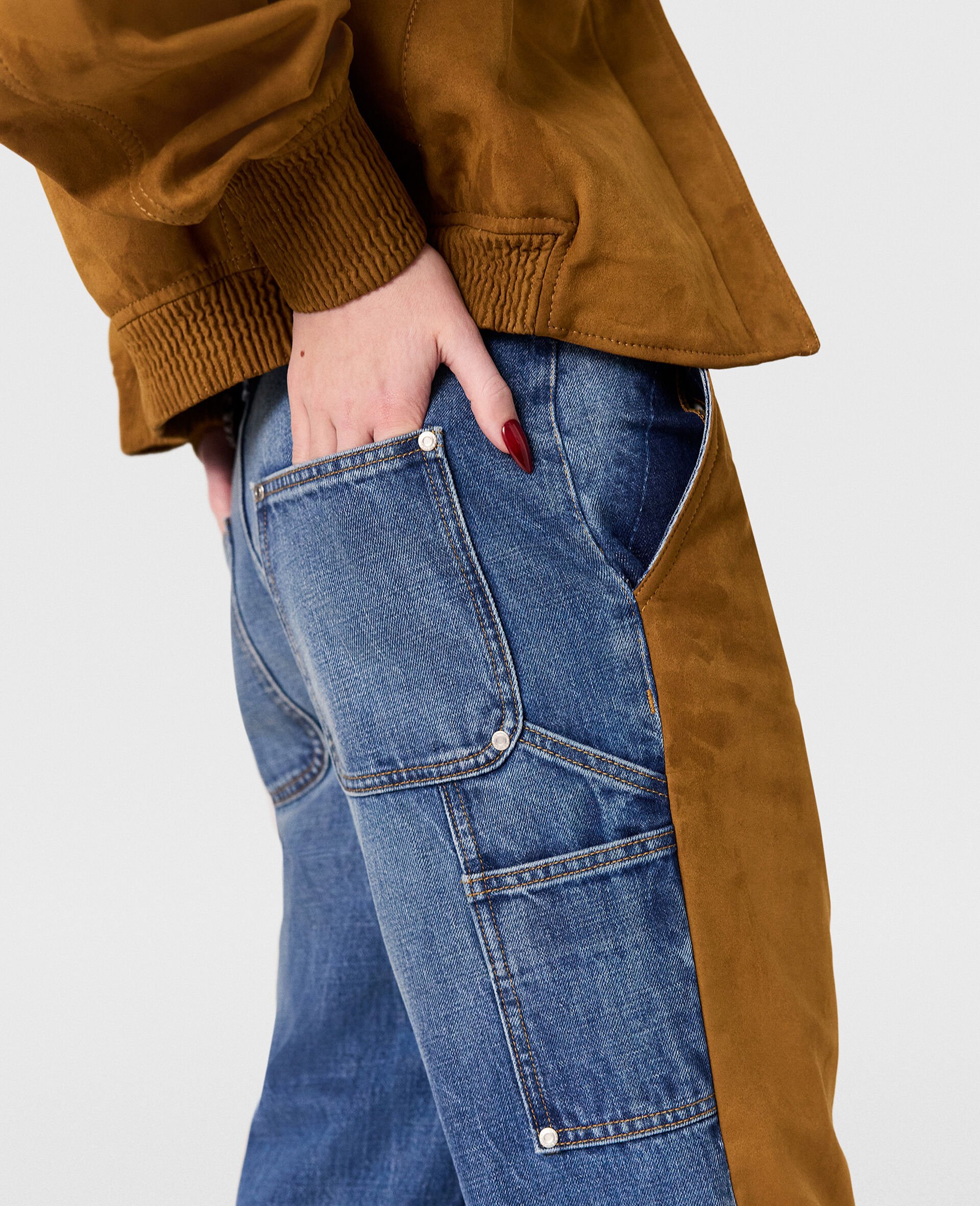 Jean droit a chaps-Bleu-model