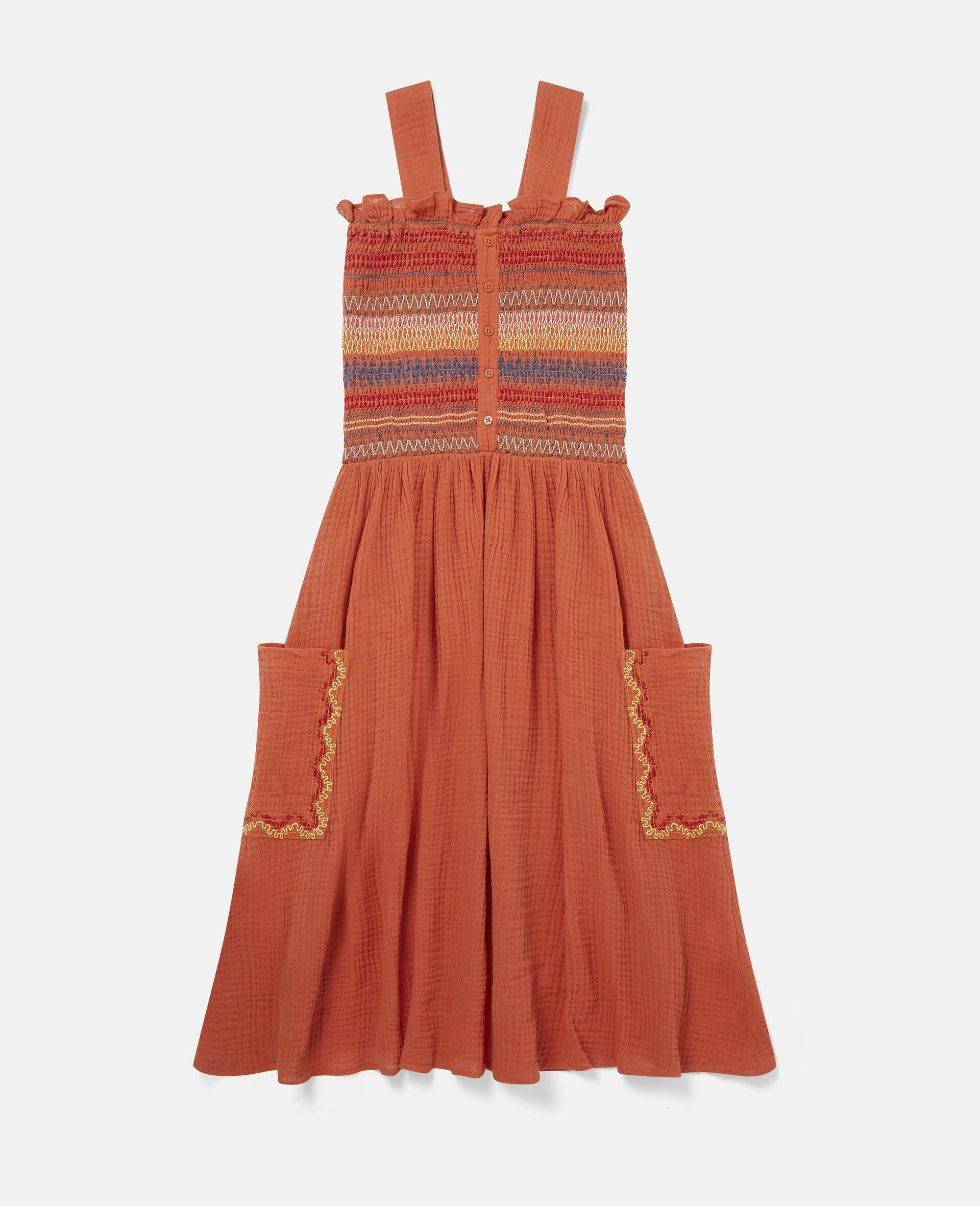 Women White Embroidered Cotton Gauze Dress Stella McCartney AU