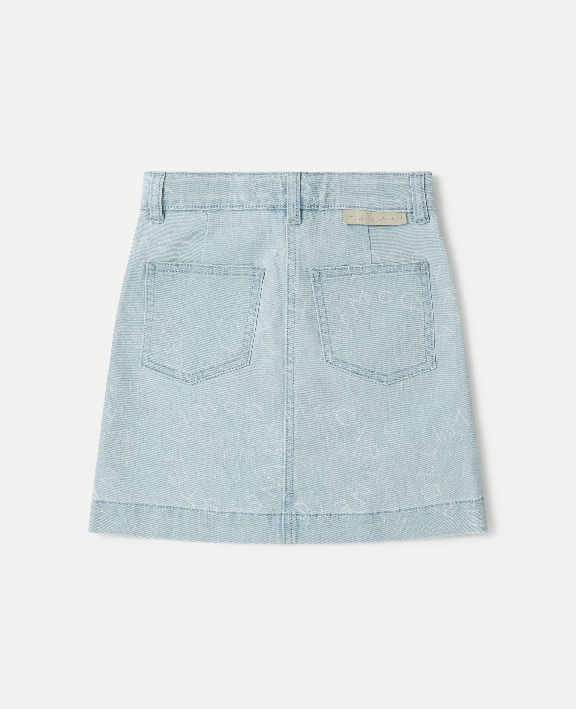 Medallion Logo Denim Skirt-Blue-large image number 2