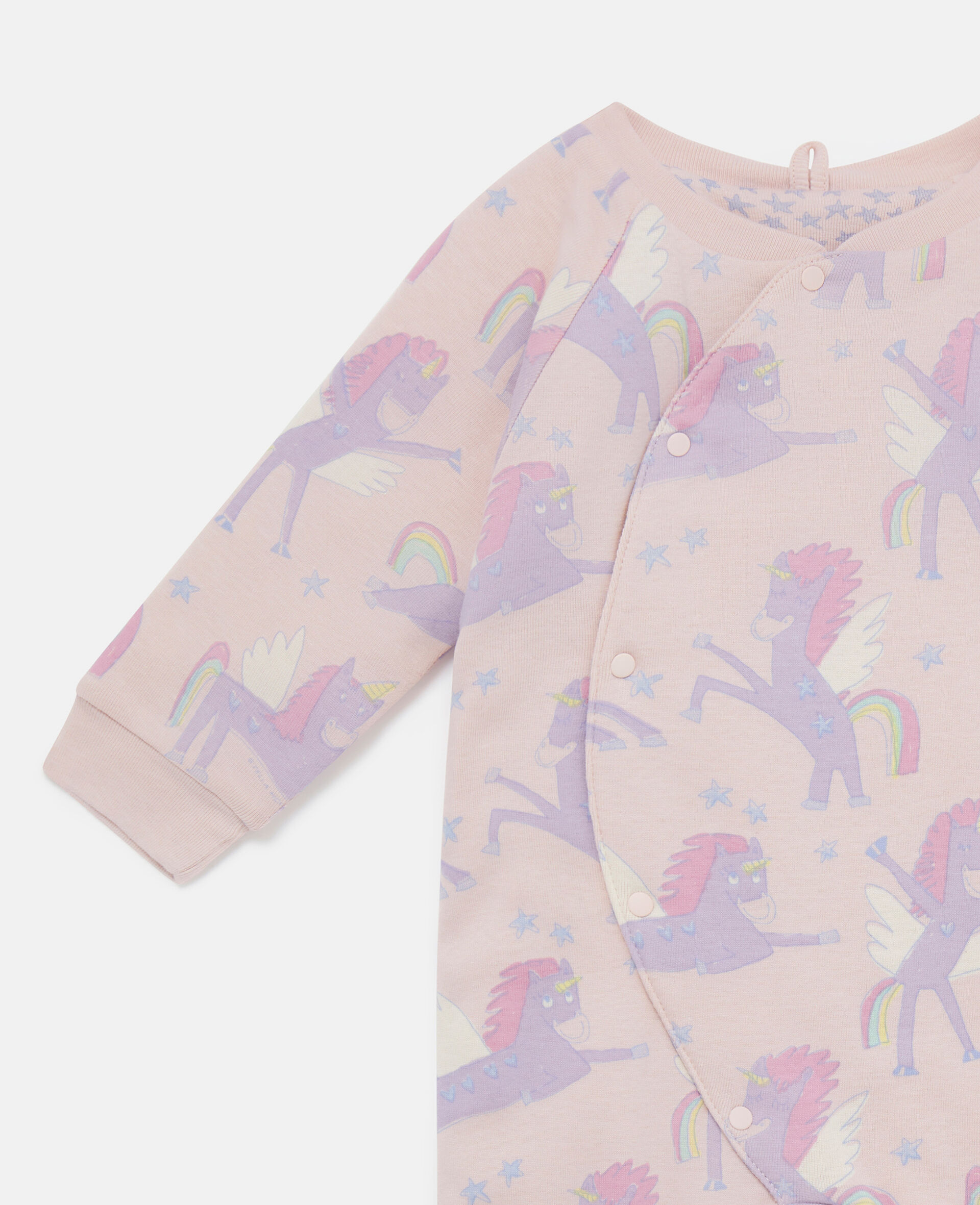 2 Pack of Unicorn and Star Print Sleepsuits-Pink-large image number 1