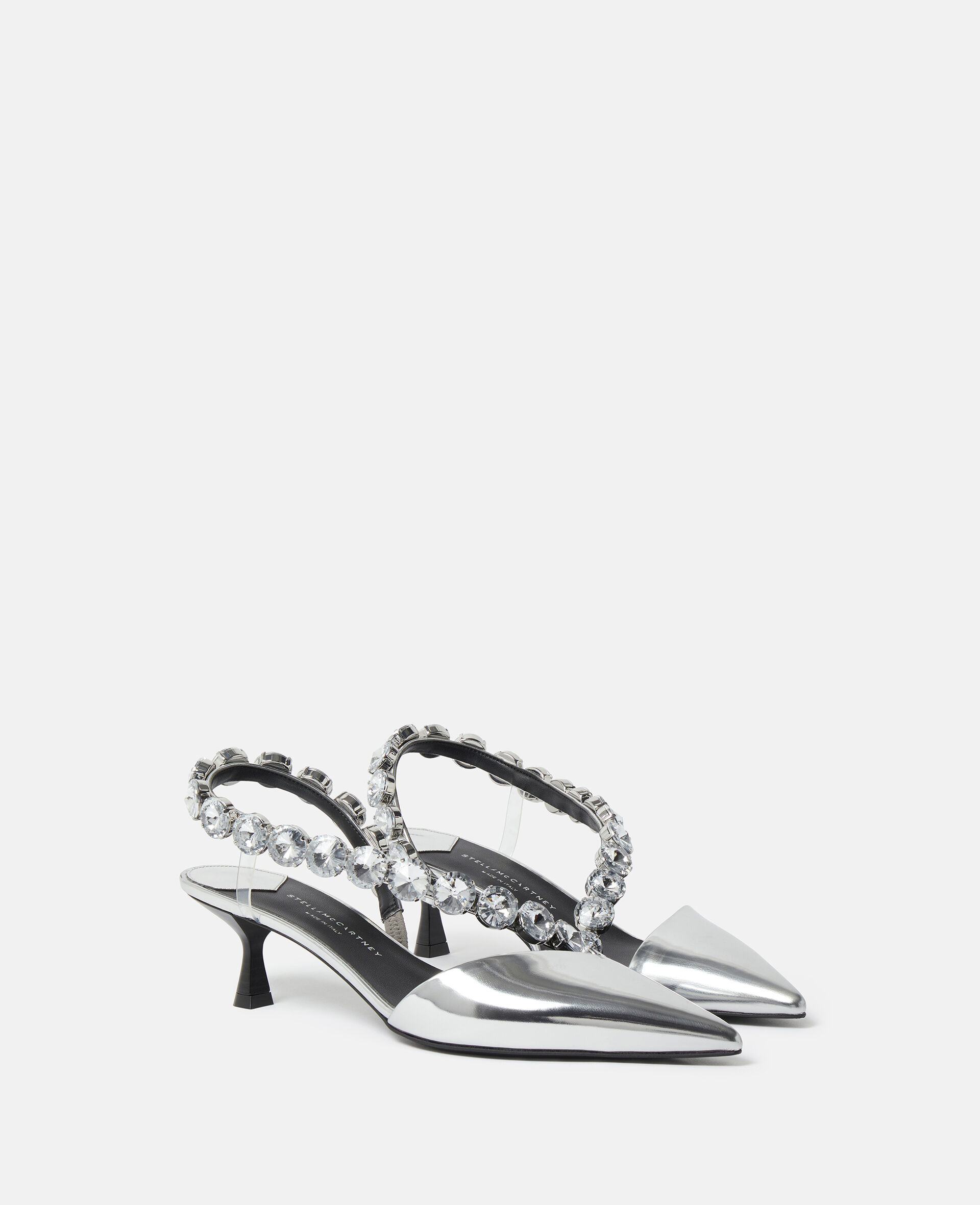 Chaussures D'Orsay Iconic Stella à cristaux et petits talons-Silver-model