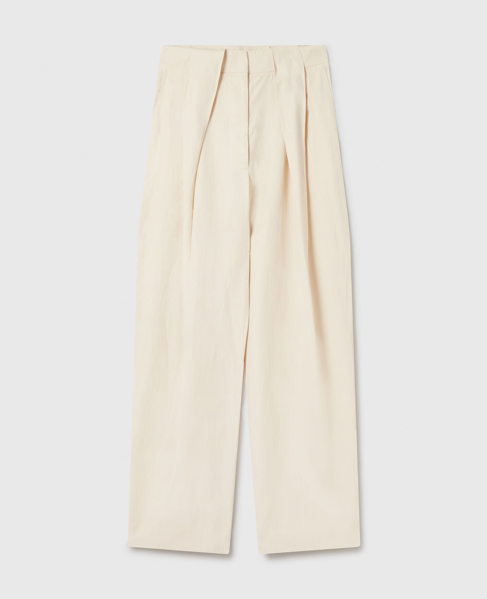 Slouchy Paneled Pants-Beige-large image number 0