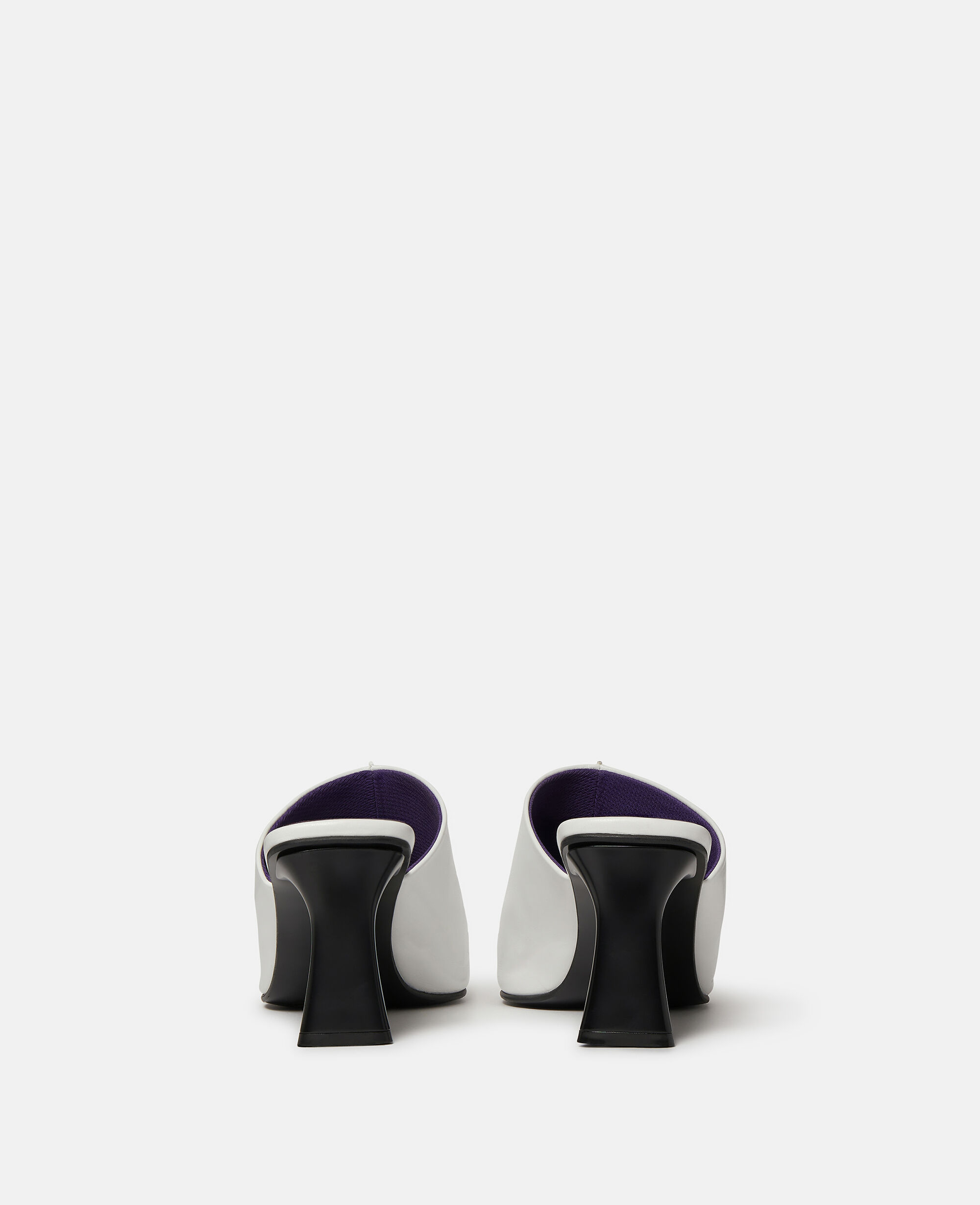 Women White Elsa Pointed Toe Mule Kitten Heels | Stella