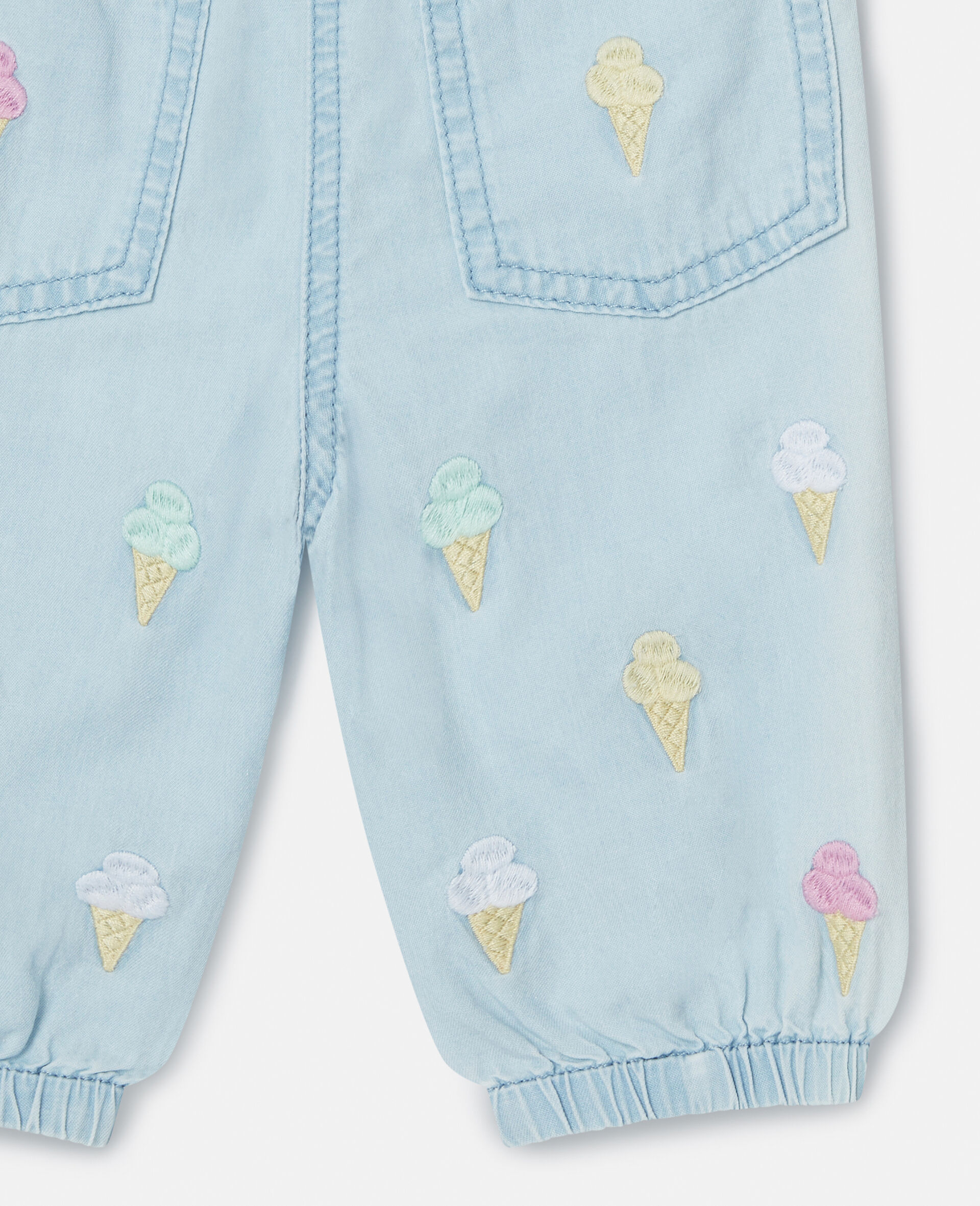 Bestickte Jogginghose mit Eiscreme-Motiv-Blau-large image number 3