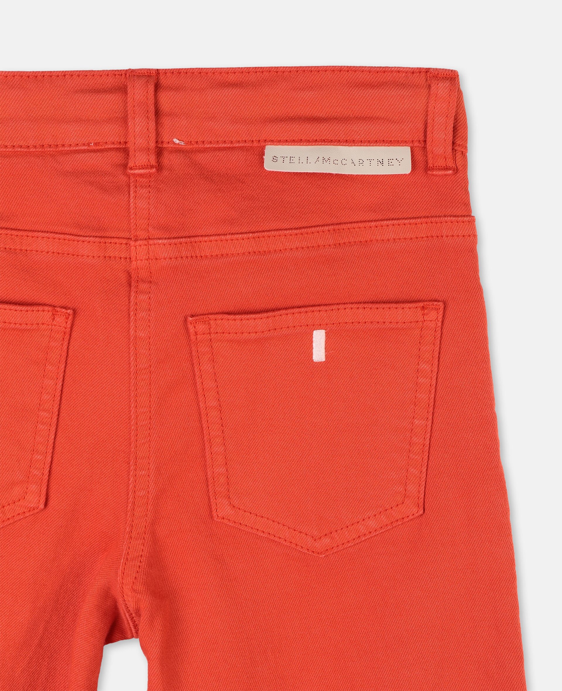 Cotton Denim Pants-Red-large image number 1