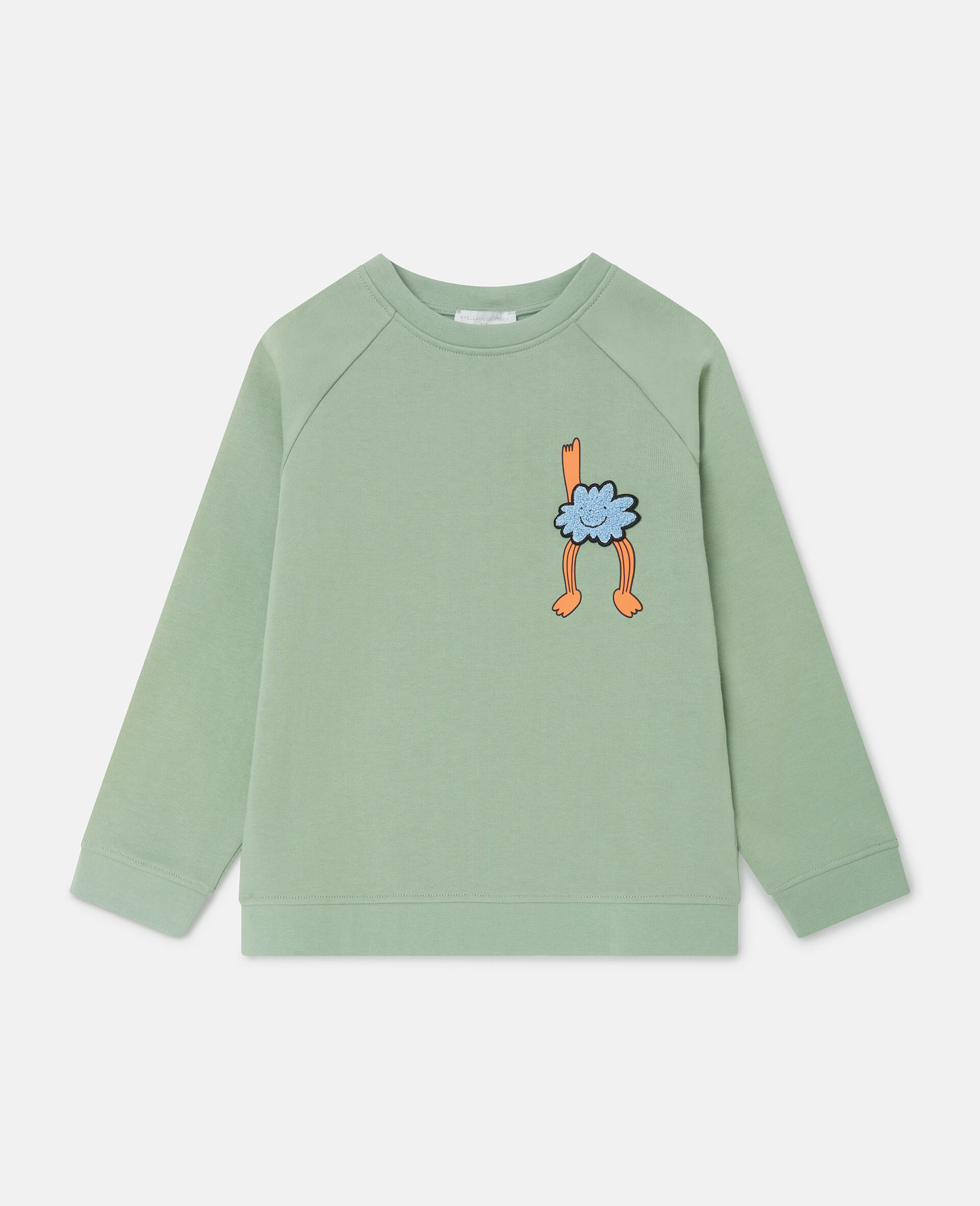 Sweatshirt mit Earth Friends Print und Rundhalsausschnitt-Gr&uuml;n-medium