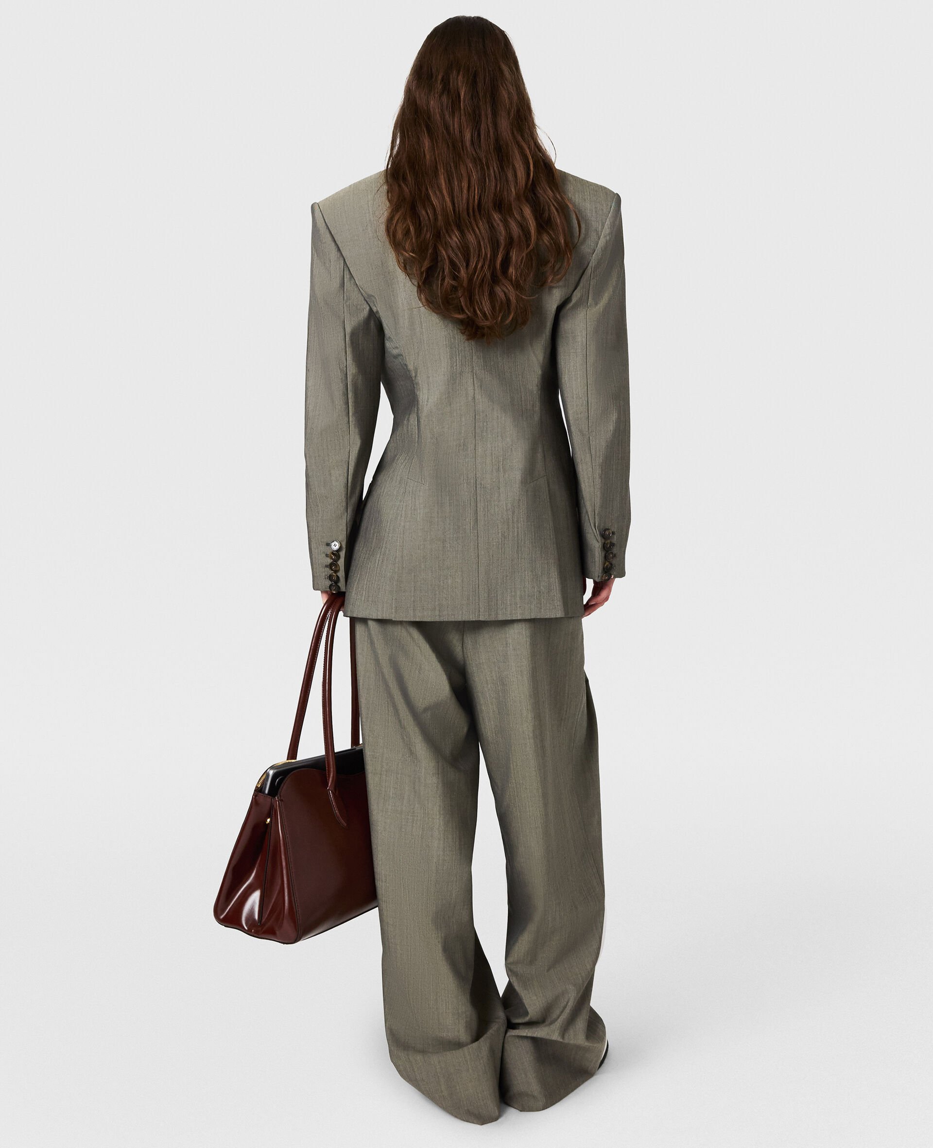 트로피컬 더블 브레스티드 웨이스트 재킷-绿色-large image number 3