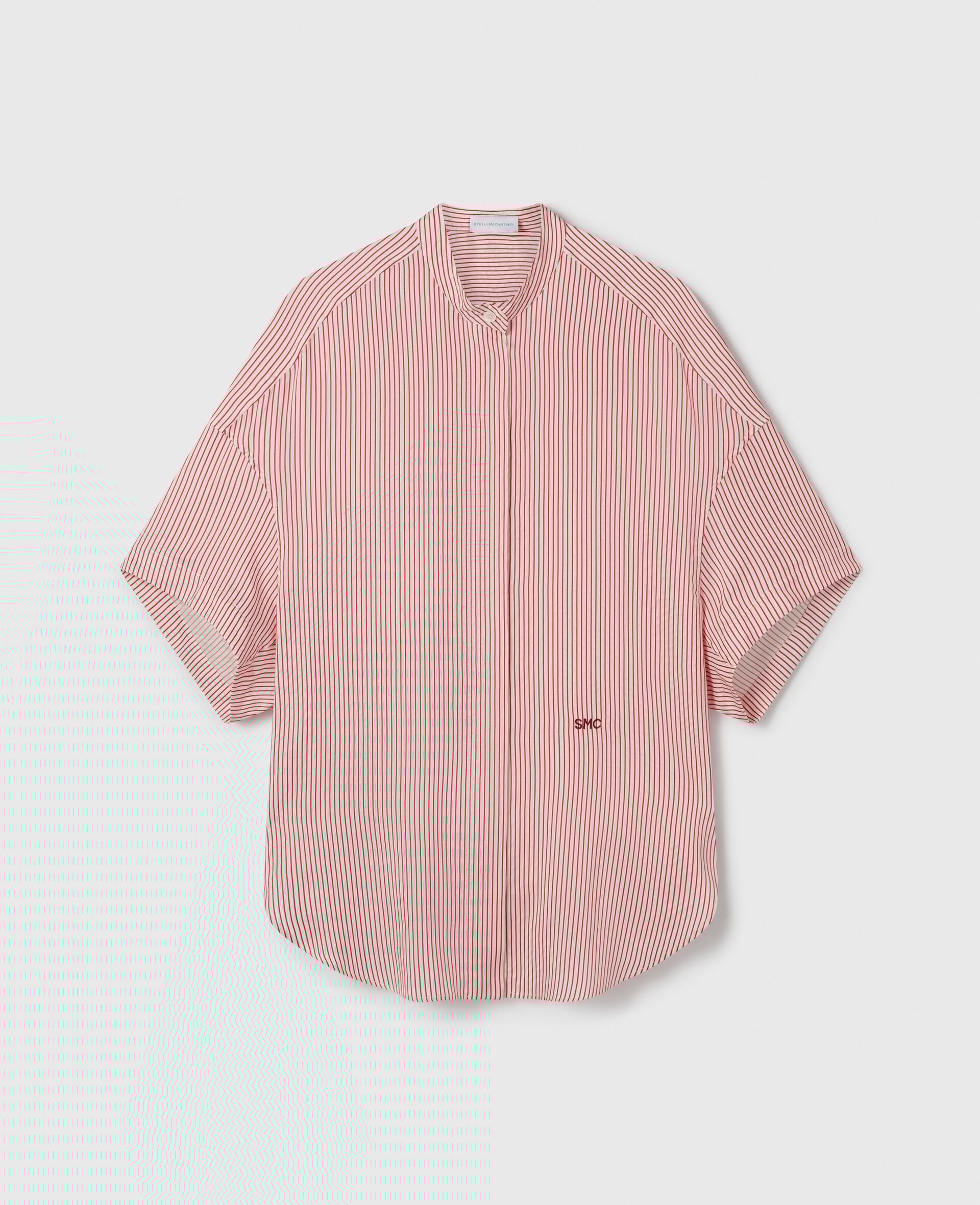 Chemise rayee a manches courtes-Blanc-medium