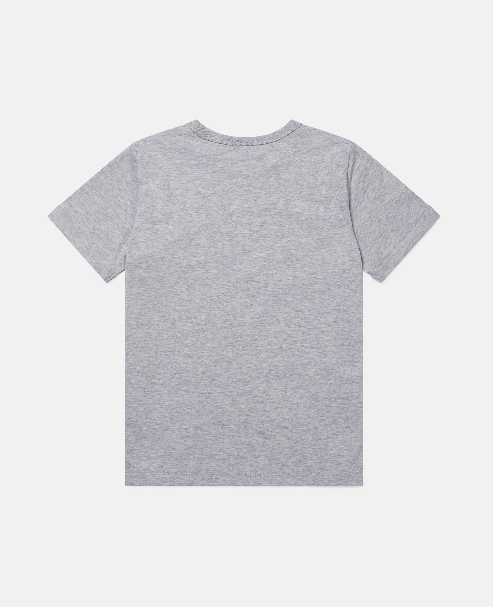 Daisy Heart Cotton T-Shirt-Grey-large image number 3