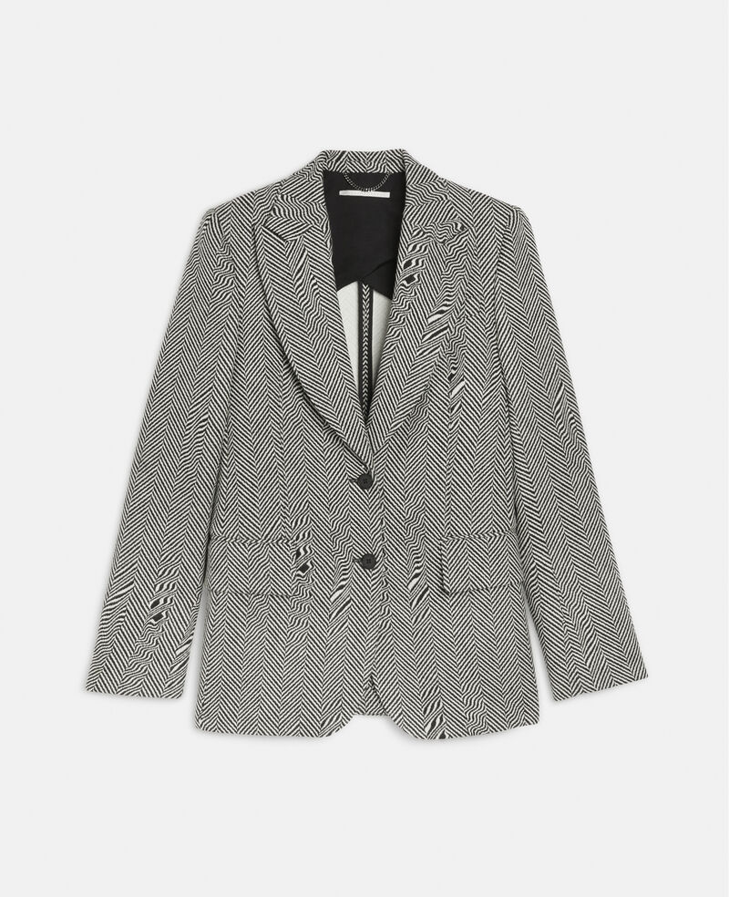 stellamccartney.com | Glitched Herringbone Wool Tailored Jacket
