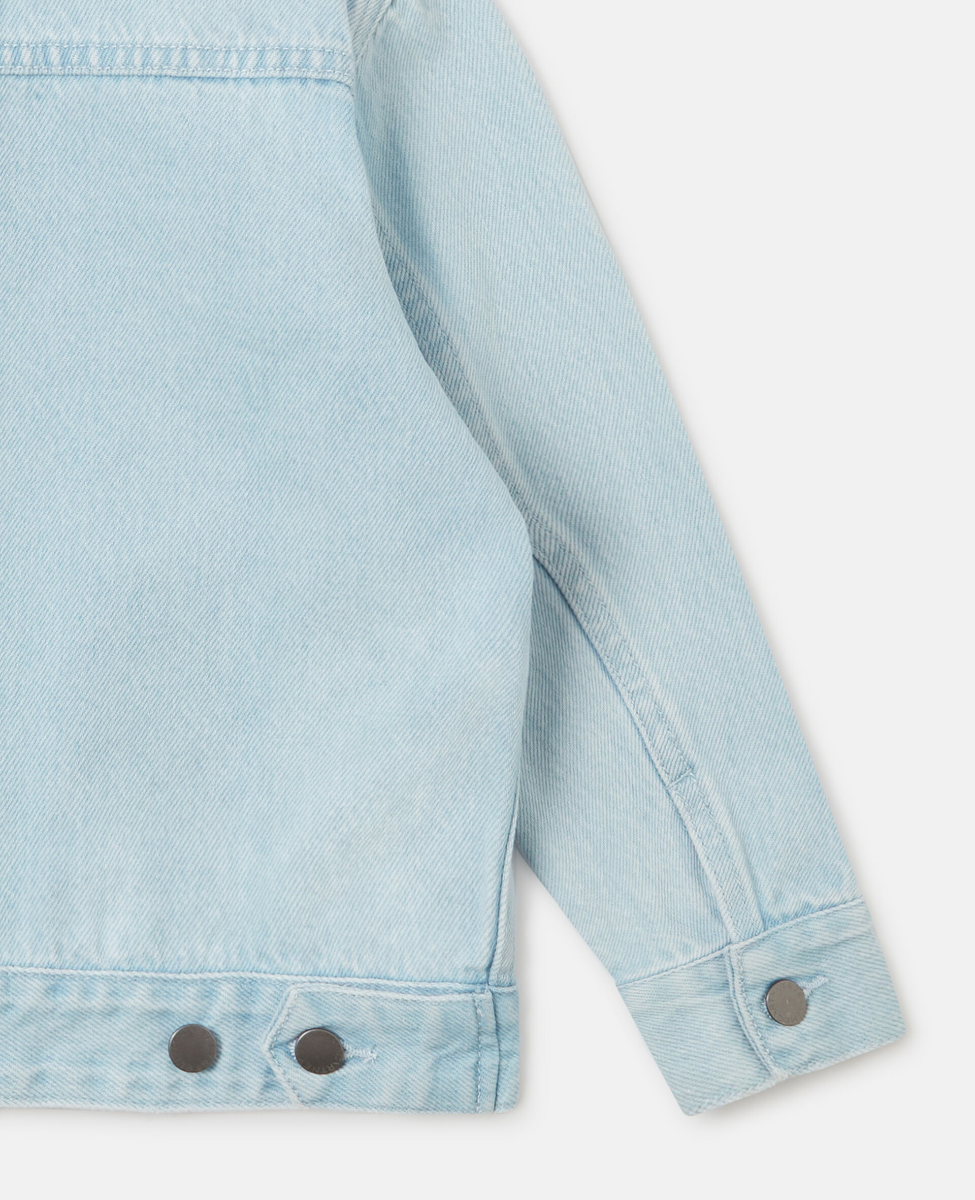 Floral Embroidered Denim Jacket-Blue-large image number 3