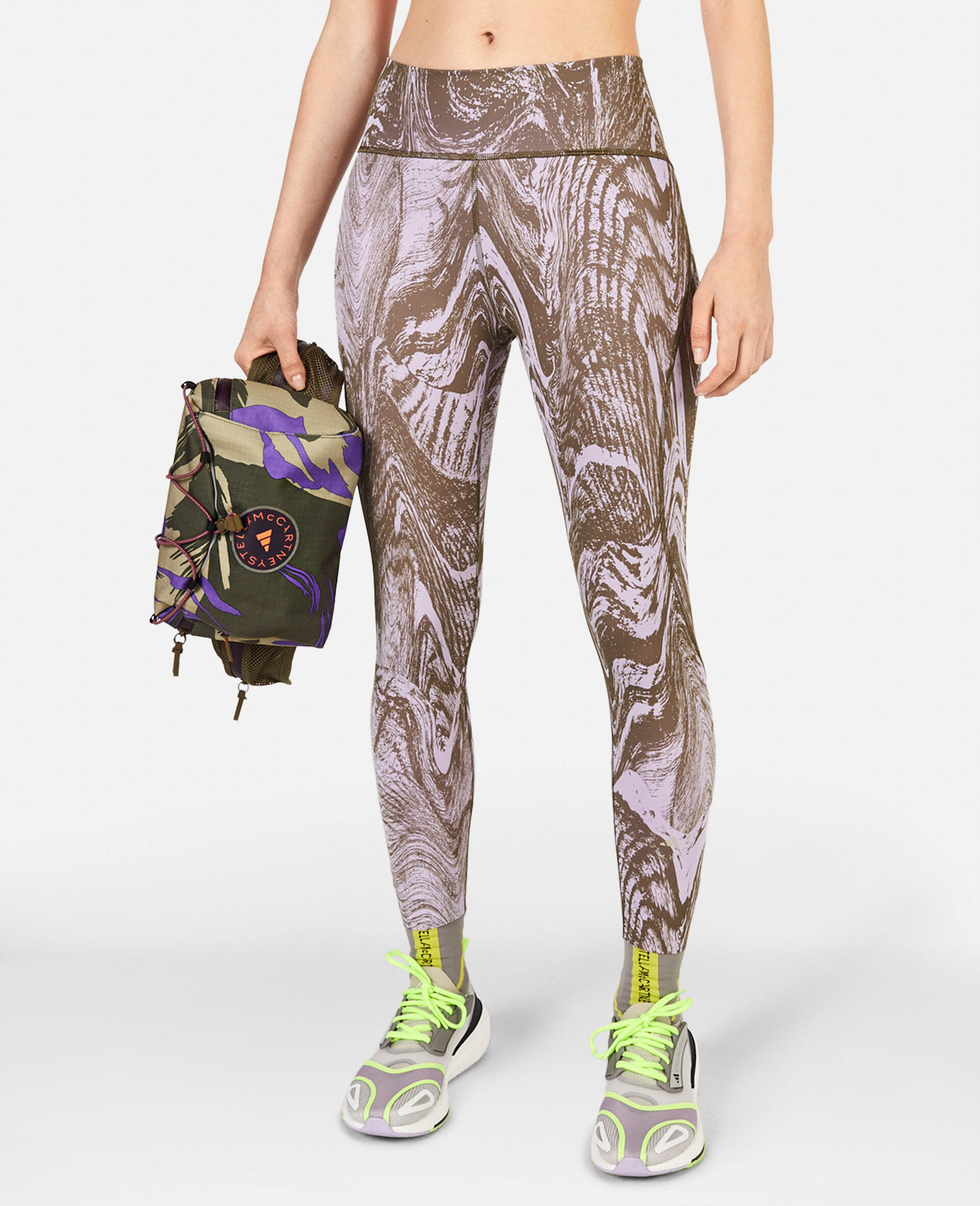 Leggings da allenamento 7/8 TruePurpose Optime con stampa moiré ispirata al legno-Fantasia-large image number 3