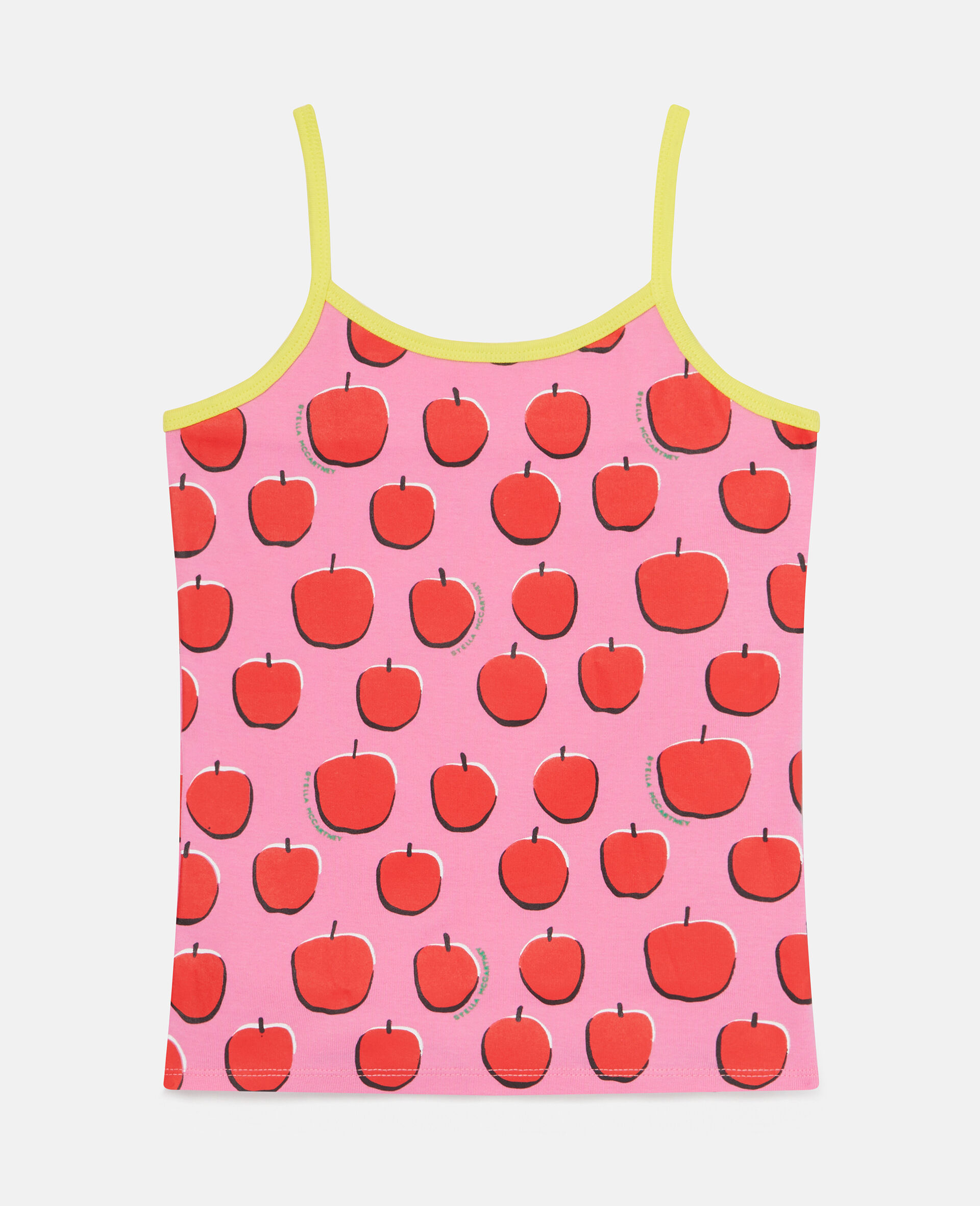 Apple Print Ribbed Cotton Vest Set-Multicolour-large image number 1