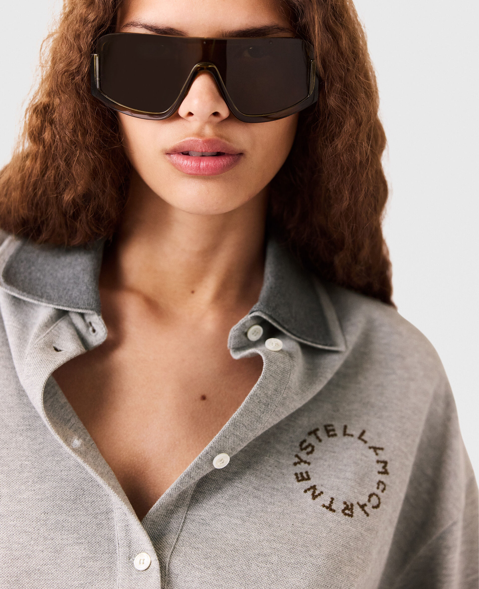 Logo Panelled Rugby Shirt-Grey-large image number 2