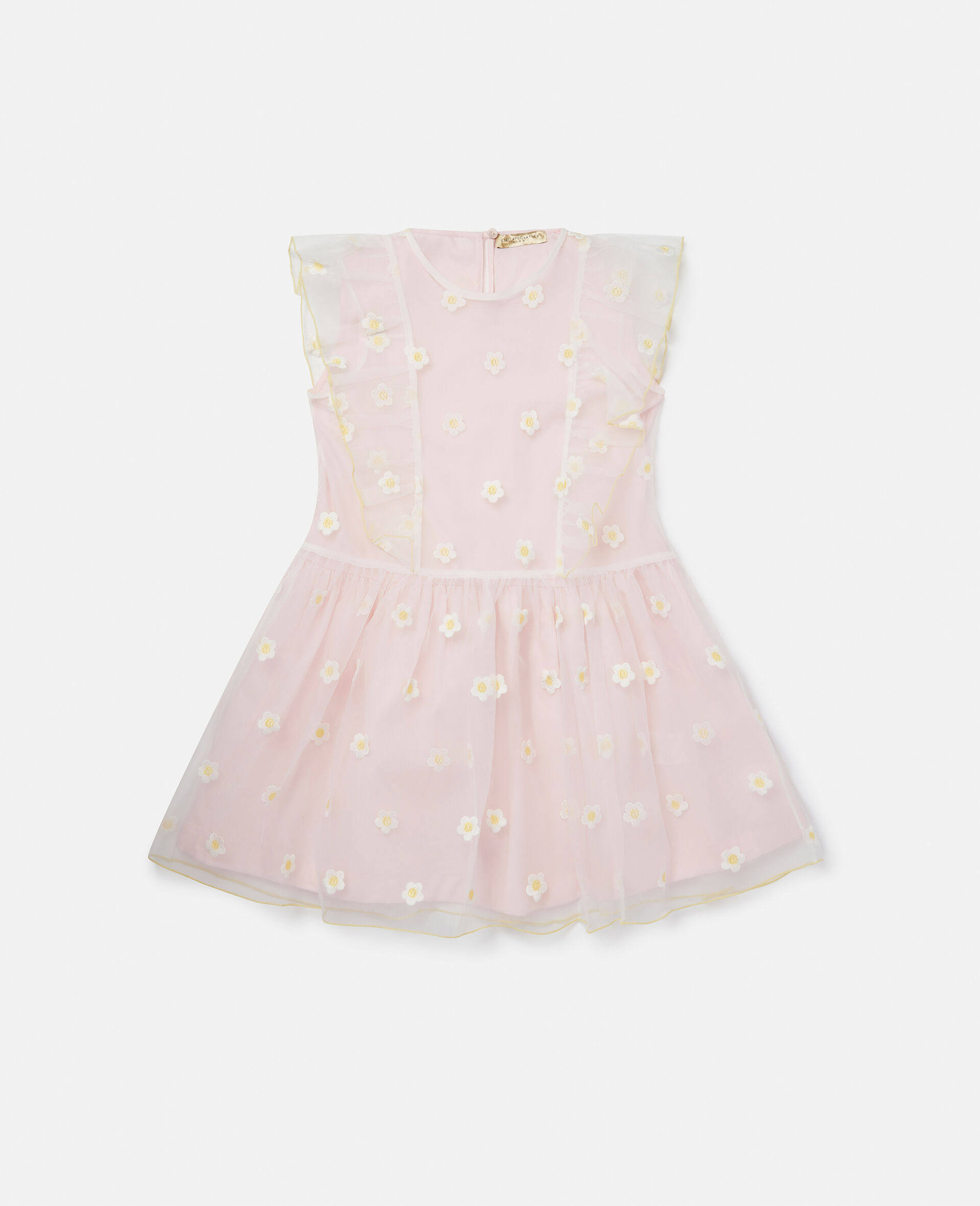 Daisy Embroidery Organza Dress-Orange-large image number 0