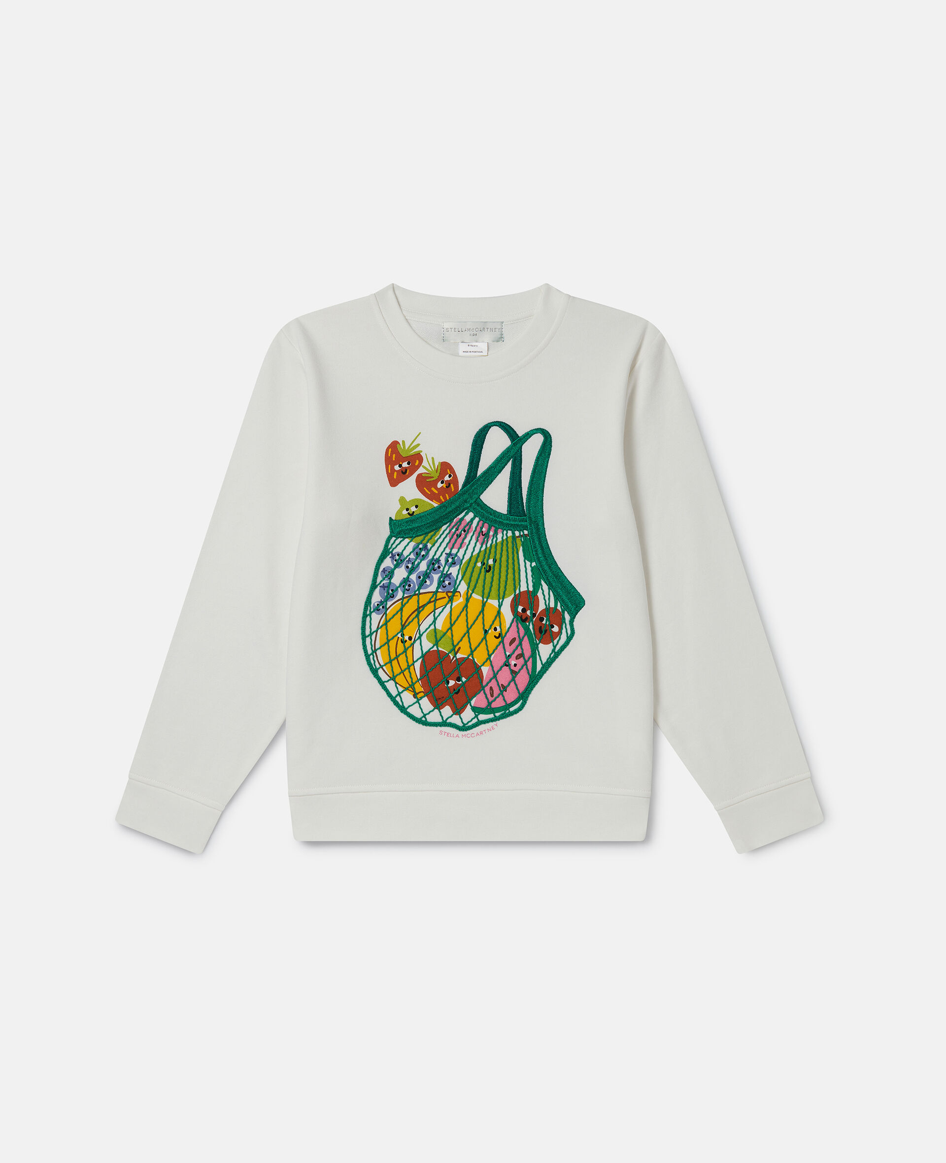 Fruit Net Graphic Sweatshirt-Cream-large image number 0