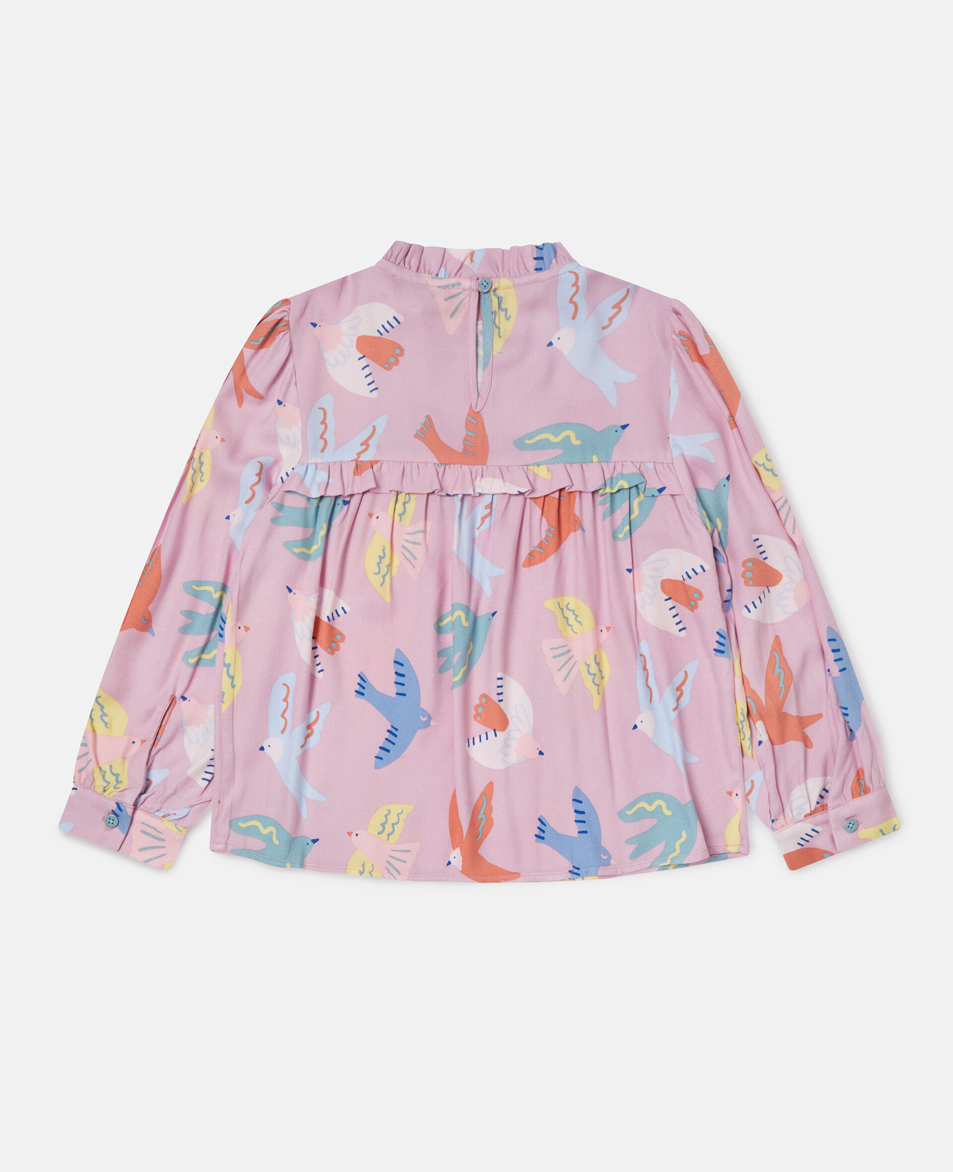 Dove Print Pleated Long-Sleeve Top-Purple-large image number 2