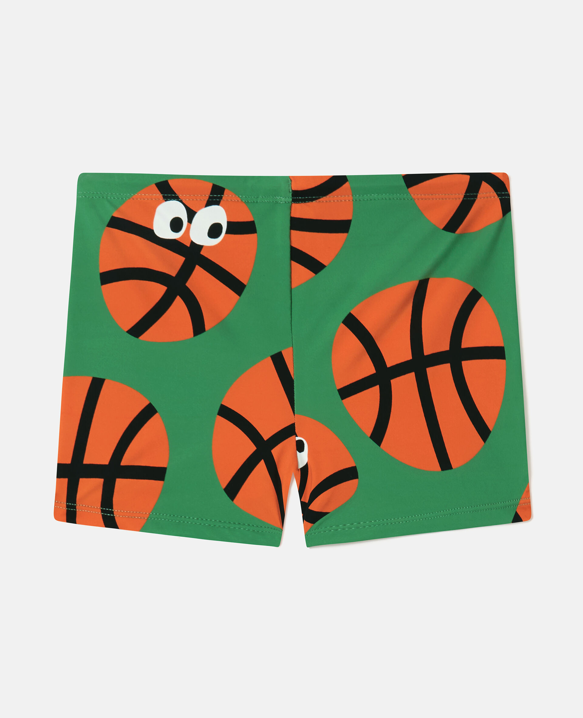 Basketball Print Swim Shorts-Green-large image number 2