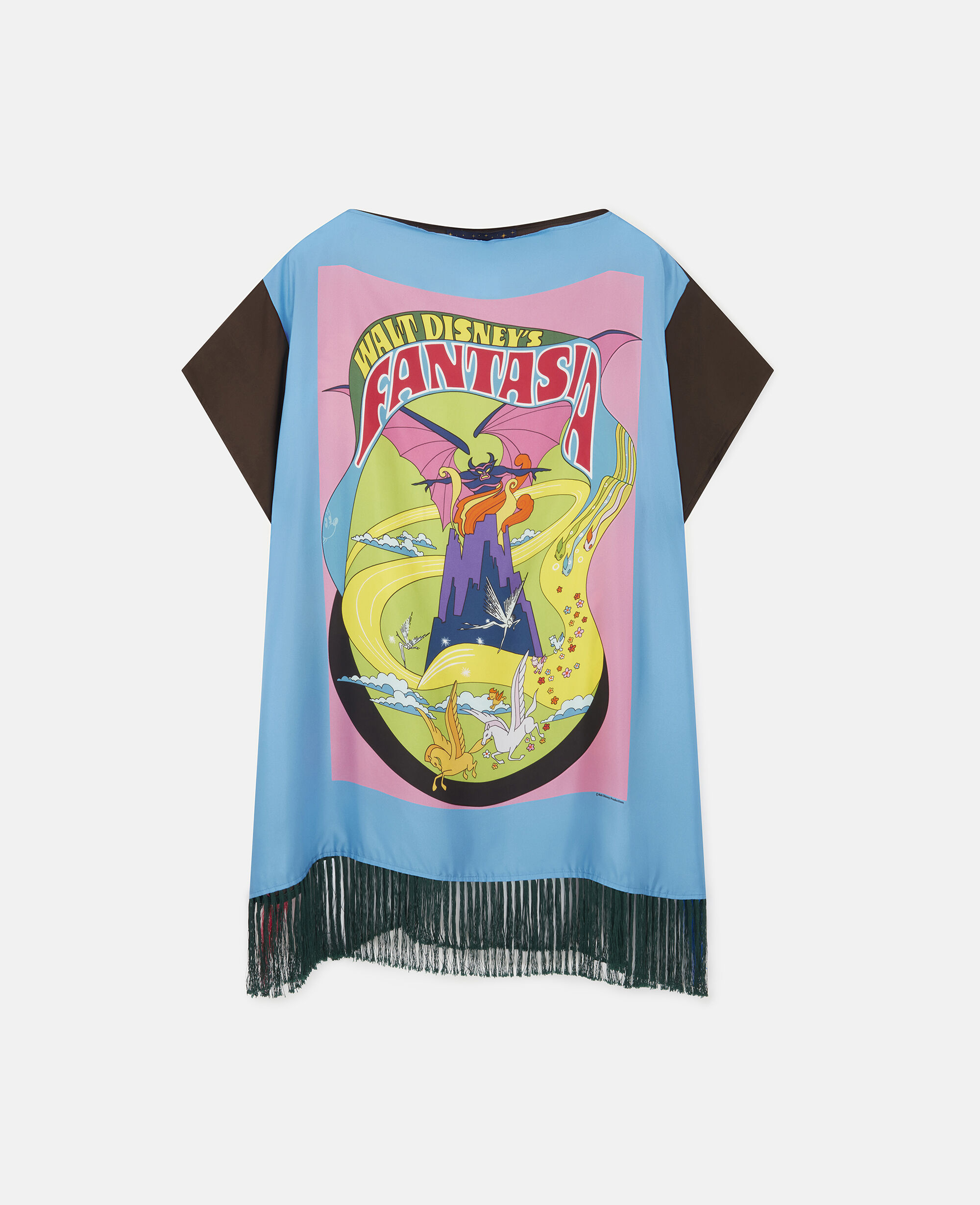 Stella McCartney Donna Abbigliamento Vestiti Vestiti estivi Abito T-shirt con Frange in Seta Stampa Fantasia Poster 