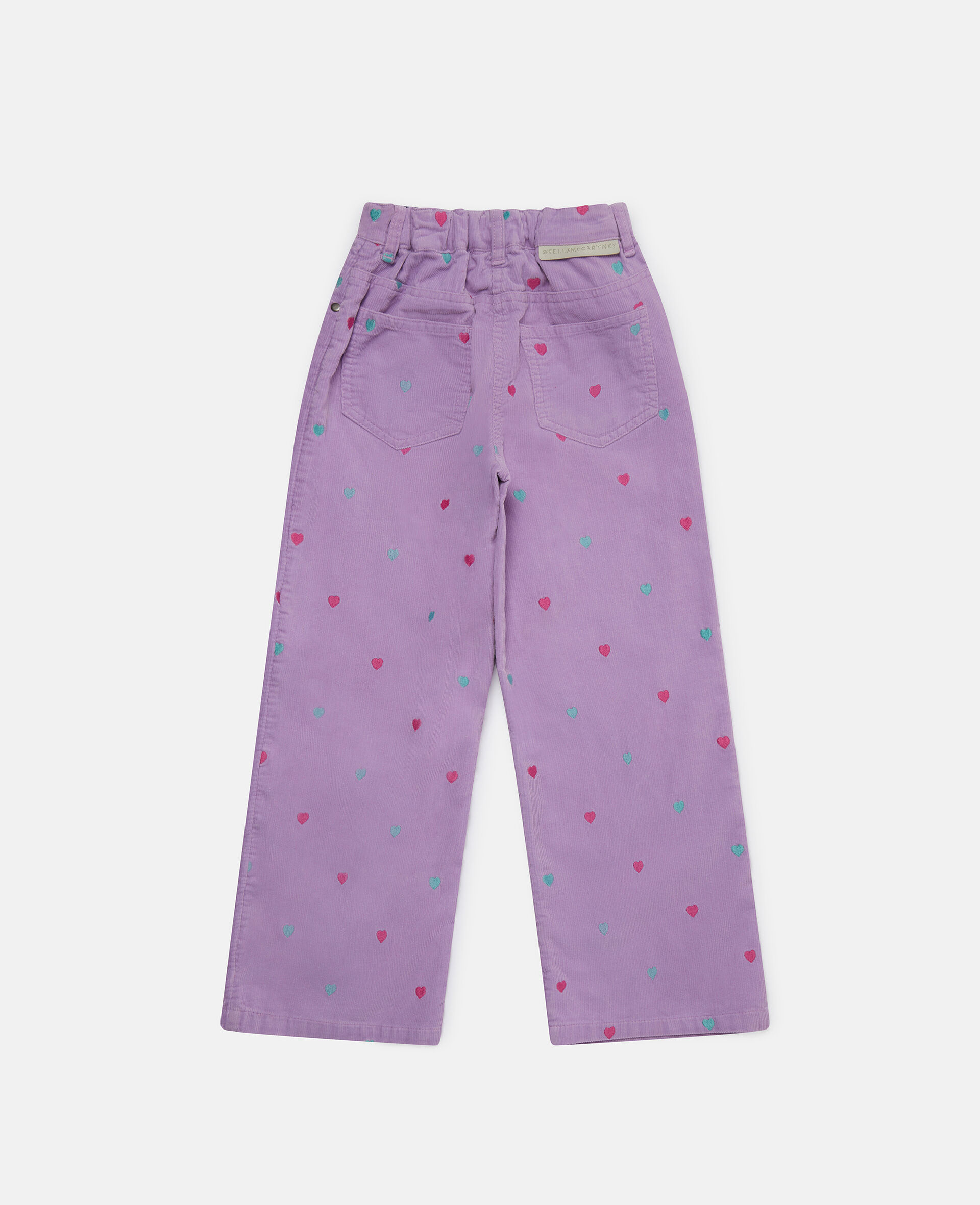 Heart Embroidery Wide Leg Jeans-Purple-large Heart Embroidery Wide Leg Jeans-Purple-large image number 2