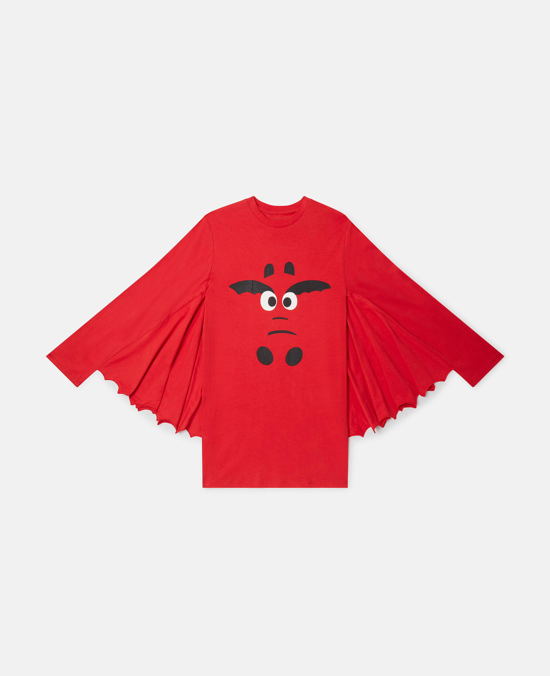 Year of the Dragon Jersey Cape Dress-Red-medium
