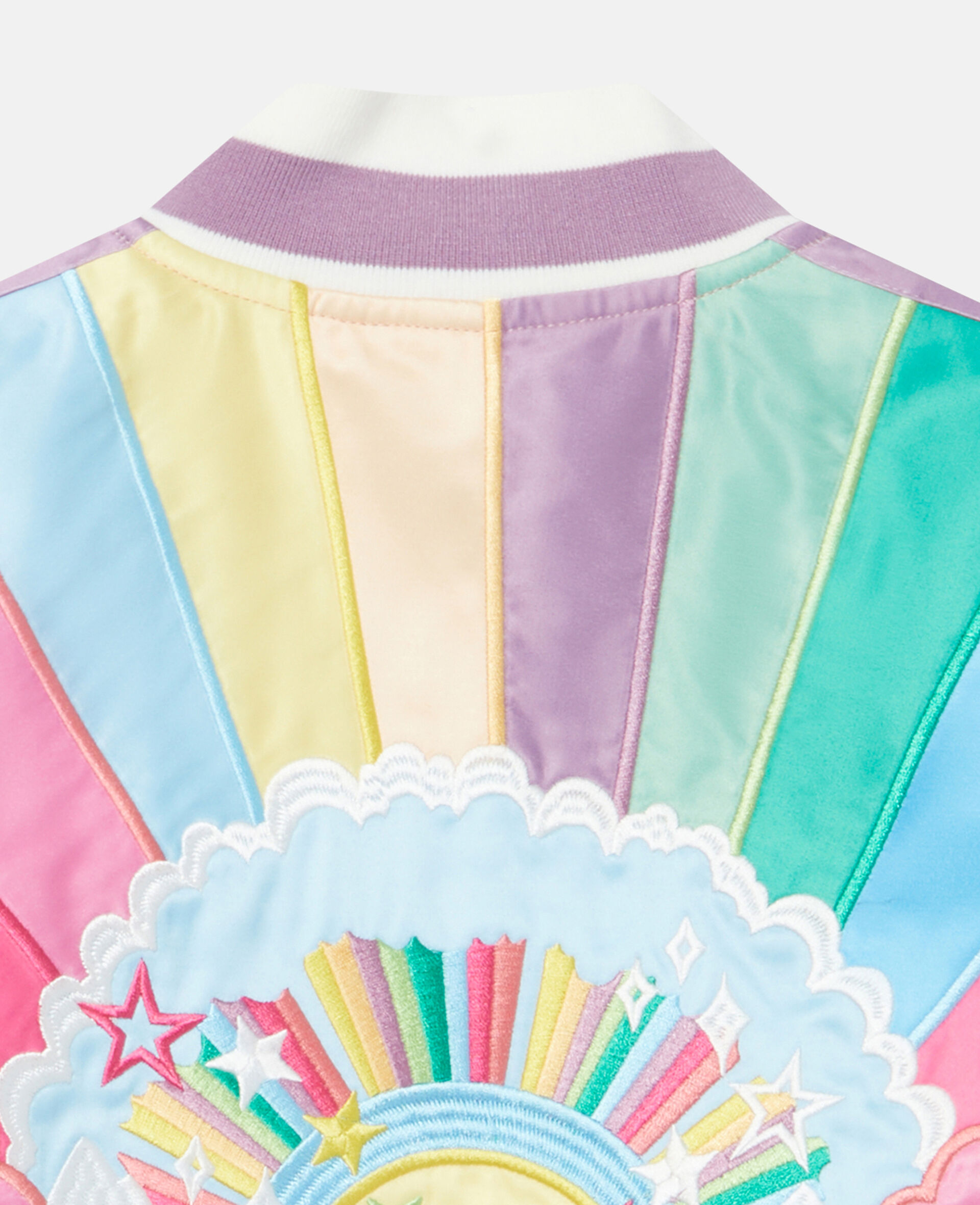 Rainbow Embroidered Bomber Jacket-Multicoloured-large image number 3