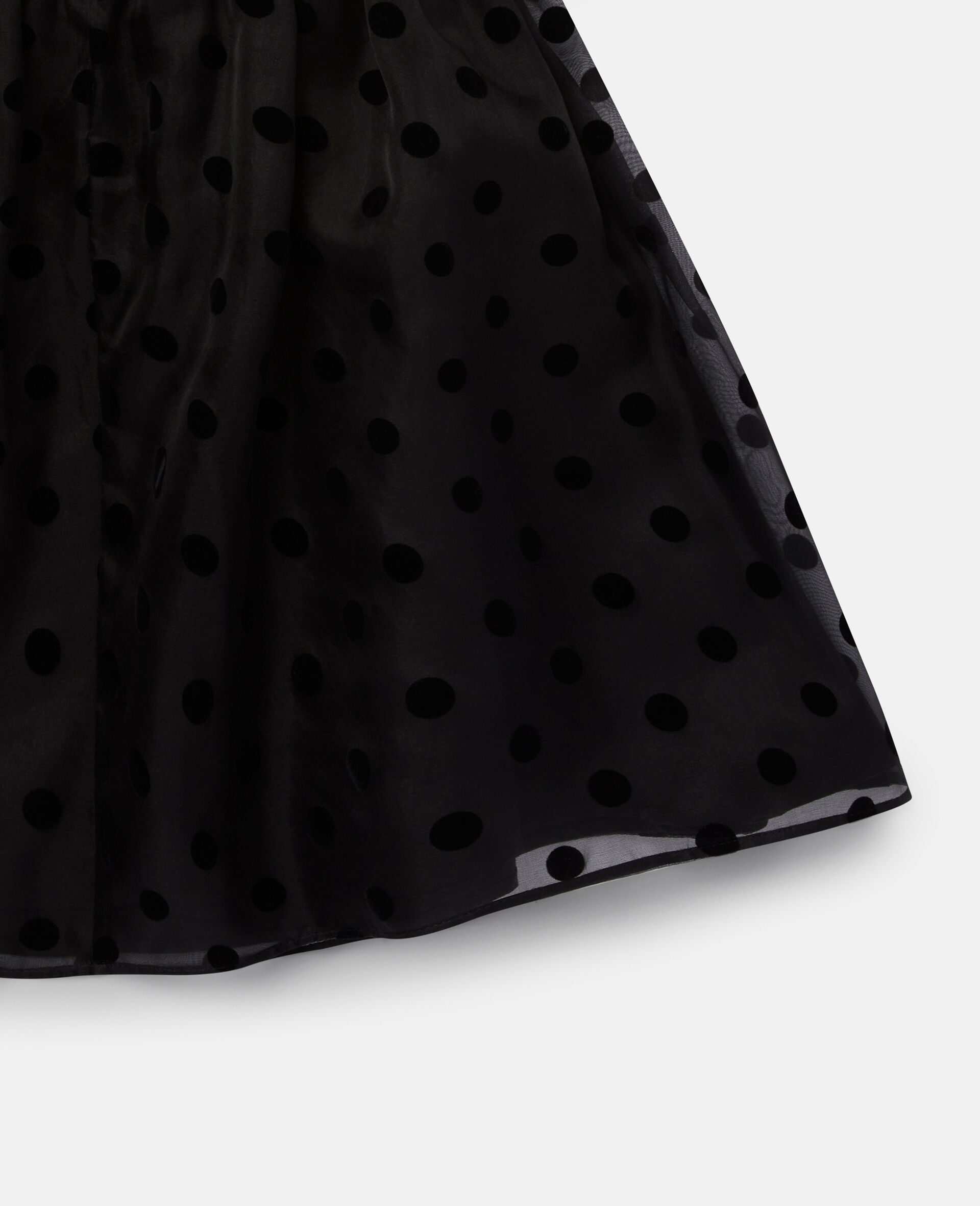 Ruffle Polka Dot Silk Organza Dress-Black-large image number 2