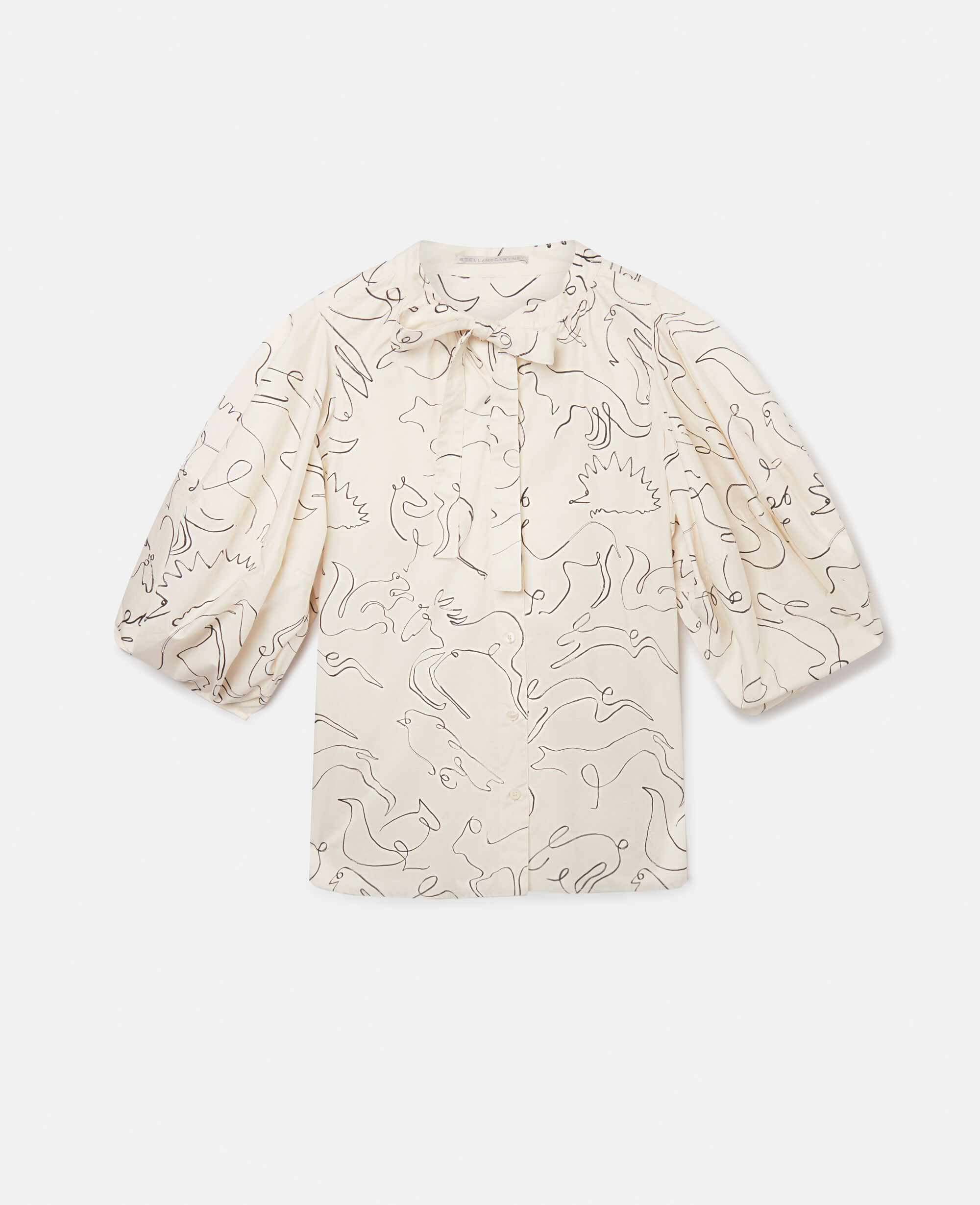 Women Butter Rewild Doodle Print Twill Top | Stella McCartney US