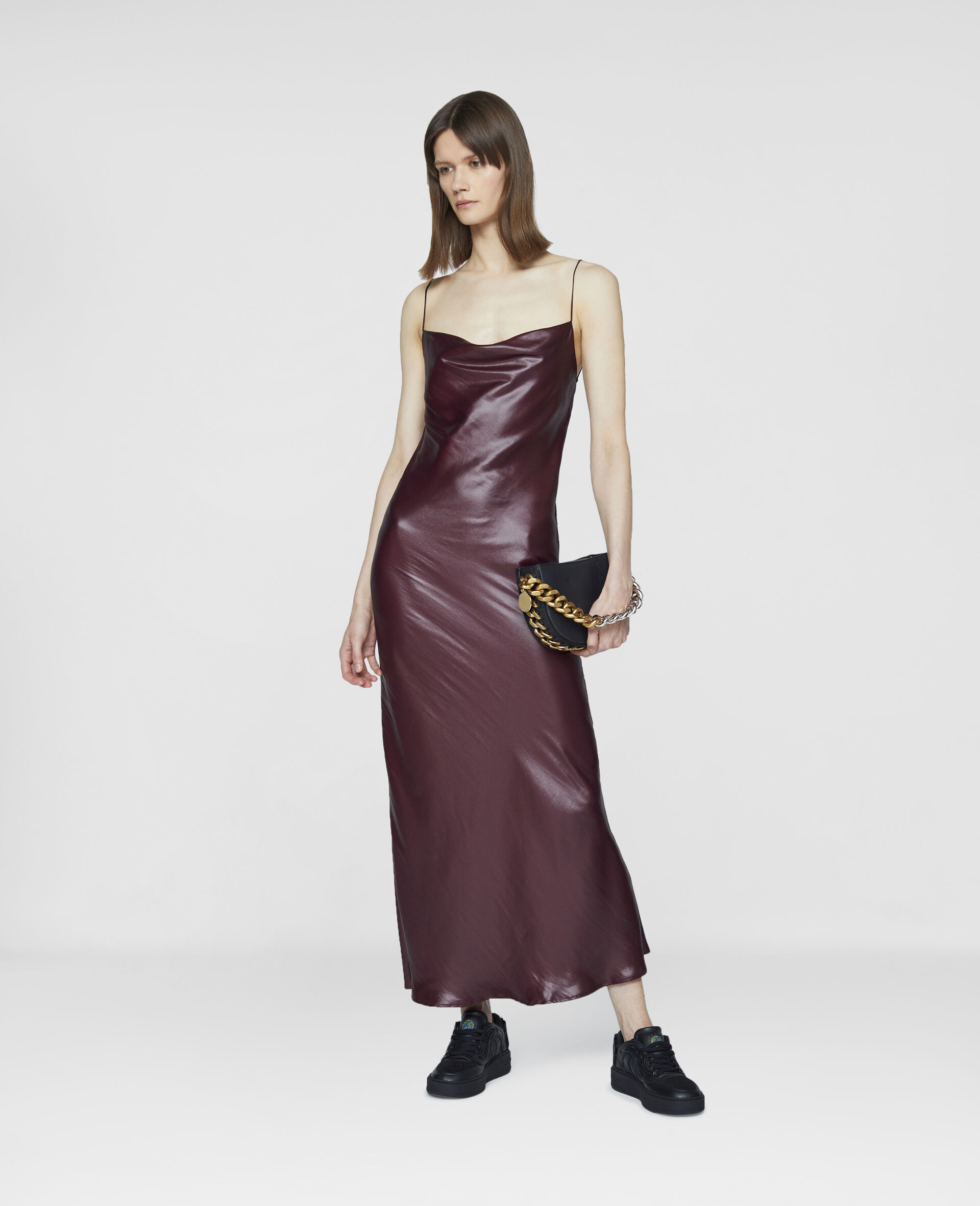Alter Mat Cowl Neck Slip Dress-Purple-large image number 1