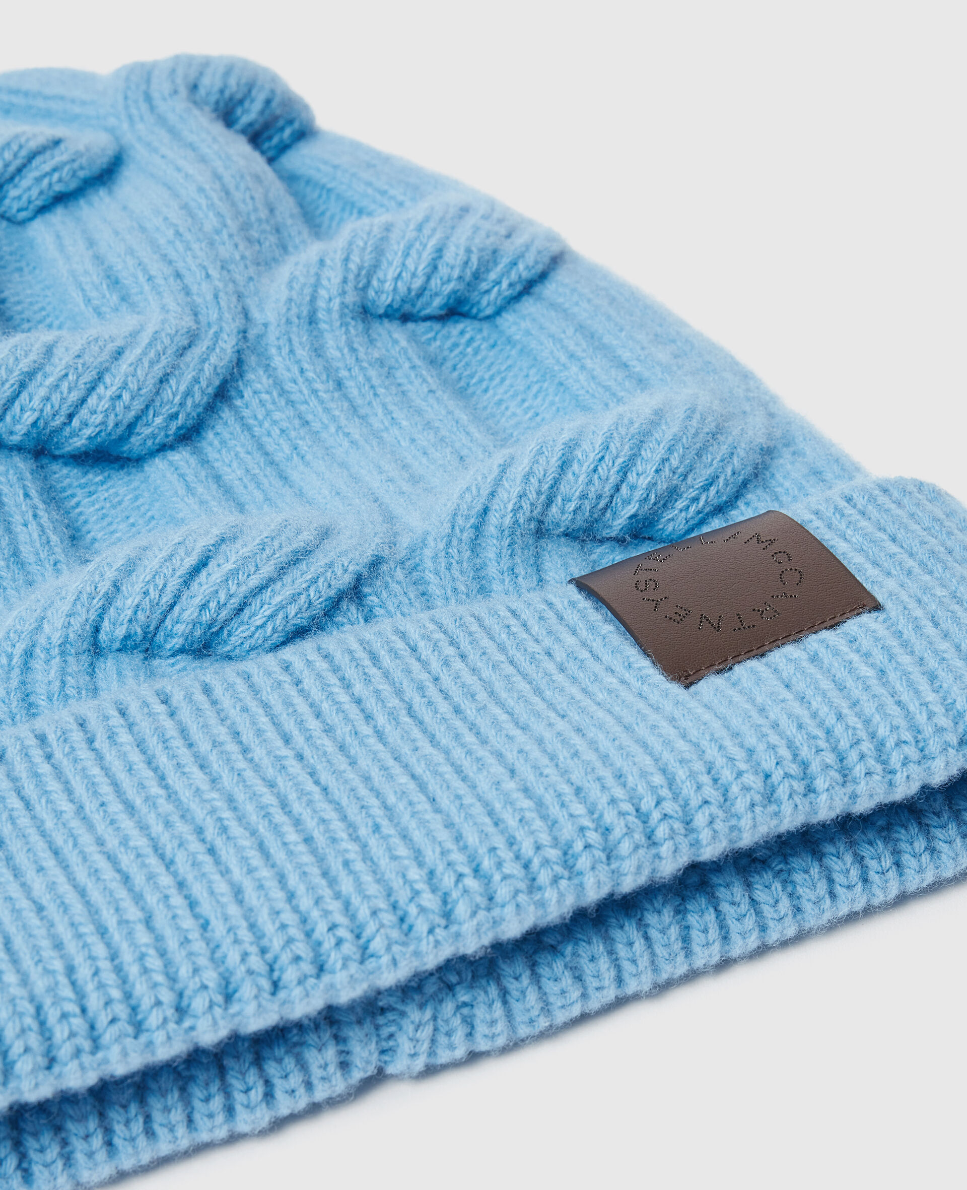 Falabella Cable-Knit Beanie-Blue-large image number 3