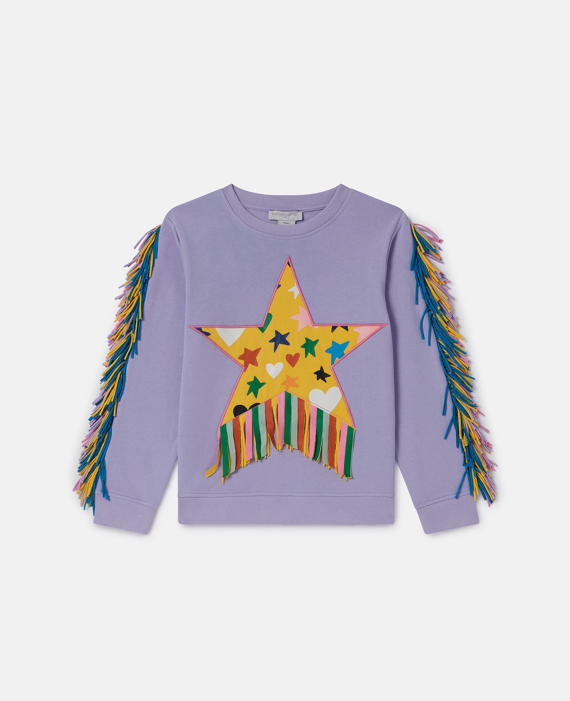 Star Graphic Fringed Sweatshirt-Purple-large image number 0
