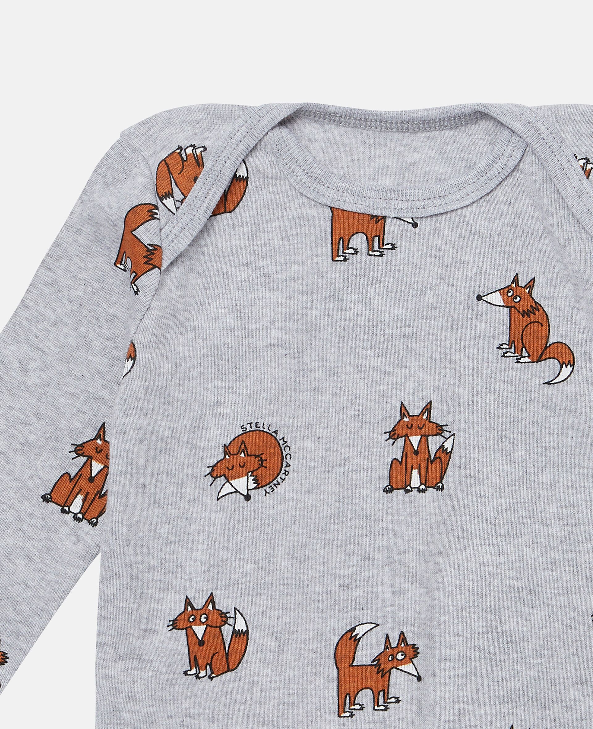 Cotton Ribbed Fox Bodysuit Set-Multicolour-large image number 2