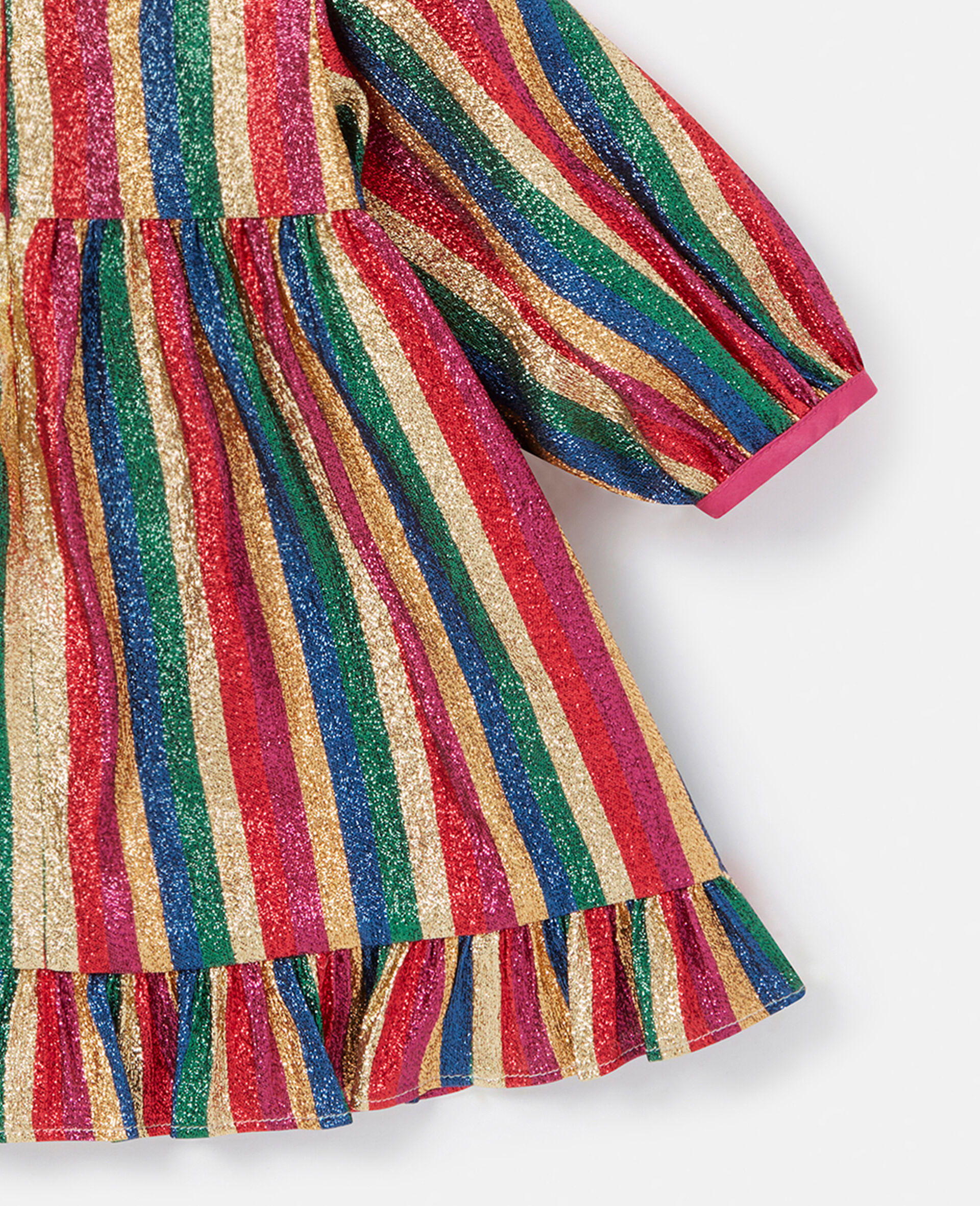 Glitter Rainbow Stripe Dress-Multicolour-large image number 3