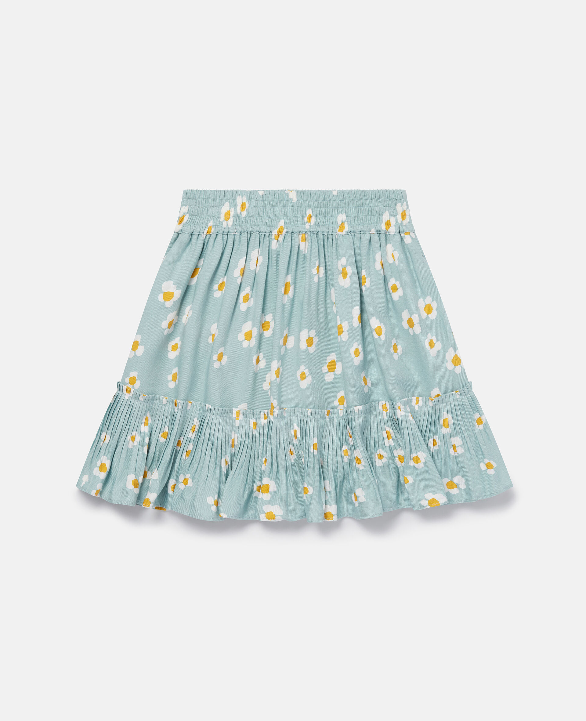 Daisy Print Twill Skirt-Blue-large