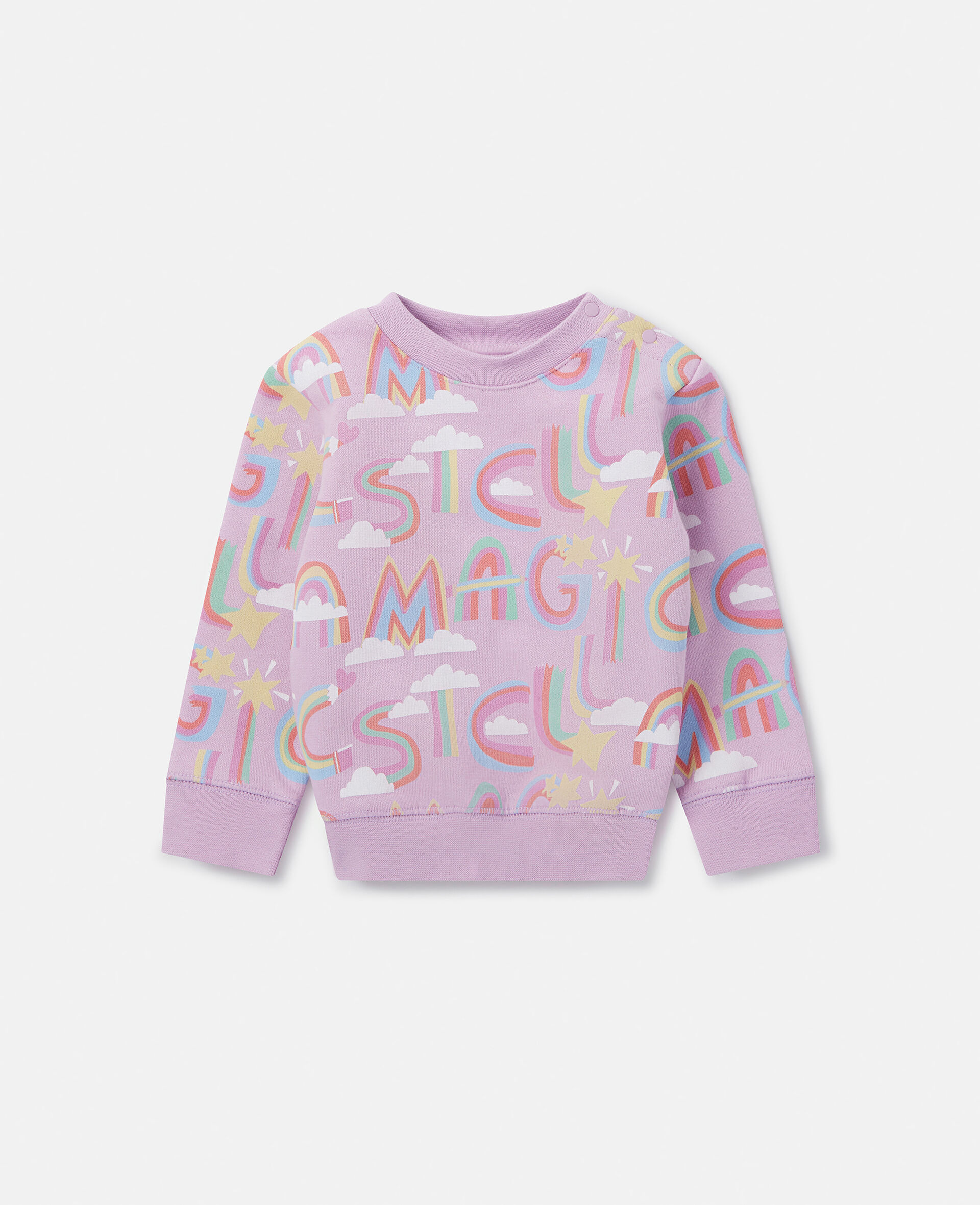Rainbow Magic Print Sweatshirt-Purple-large Rainbow Magic Print Sweatshirt-Purple-large image number 0