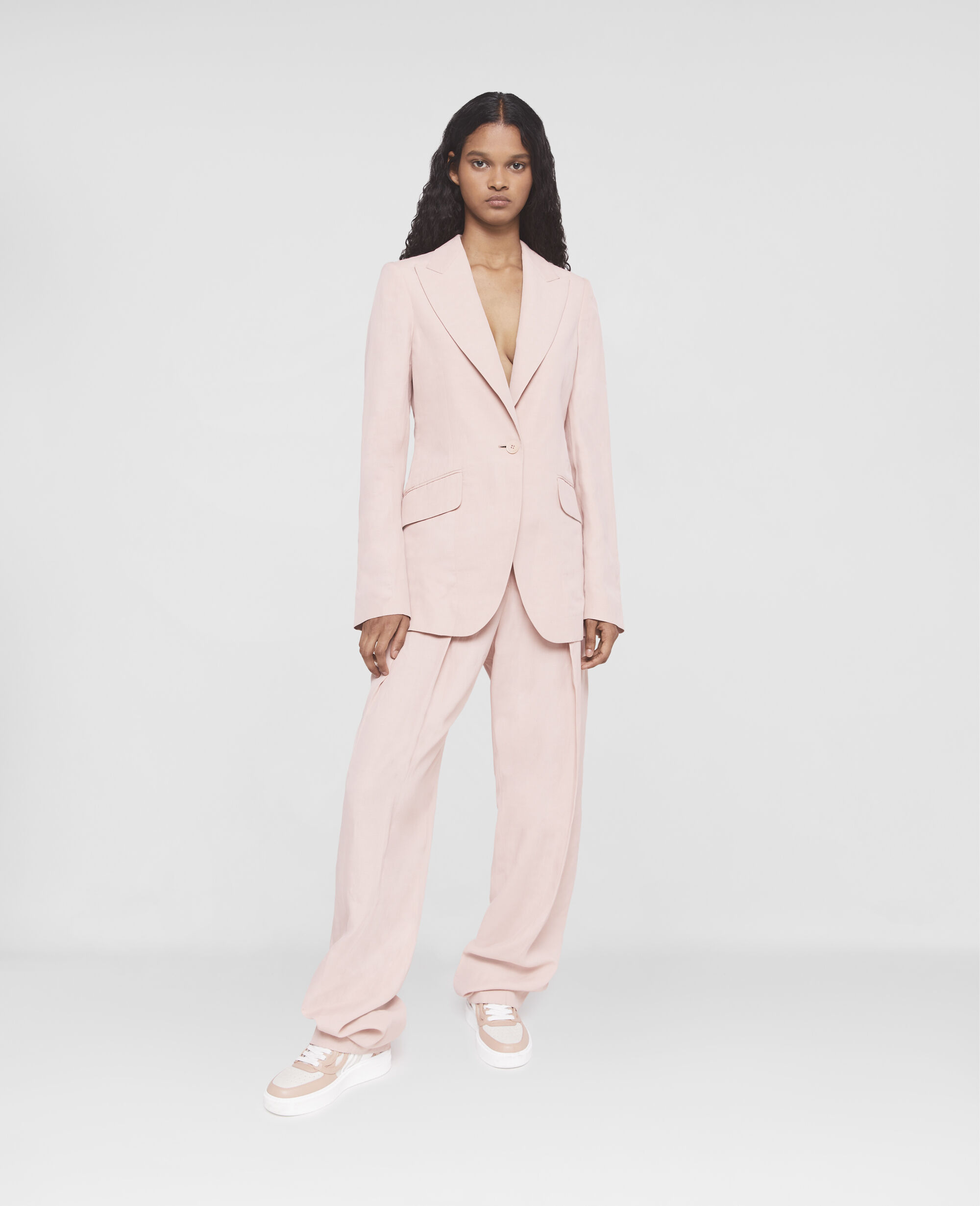 pink straight trousers