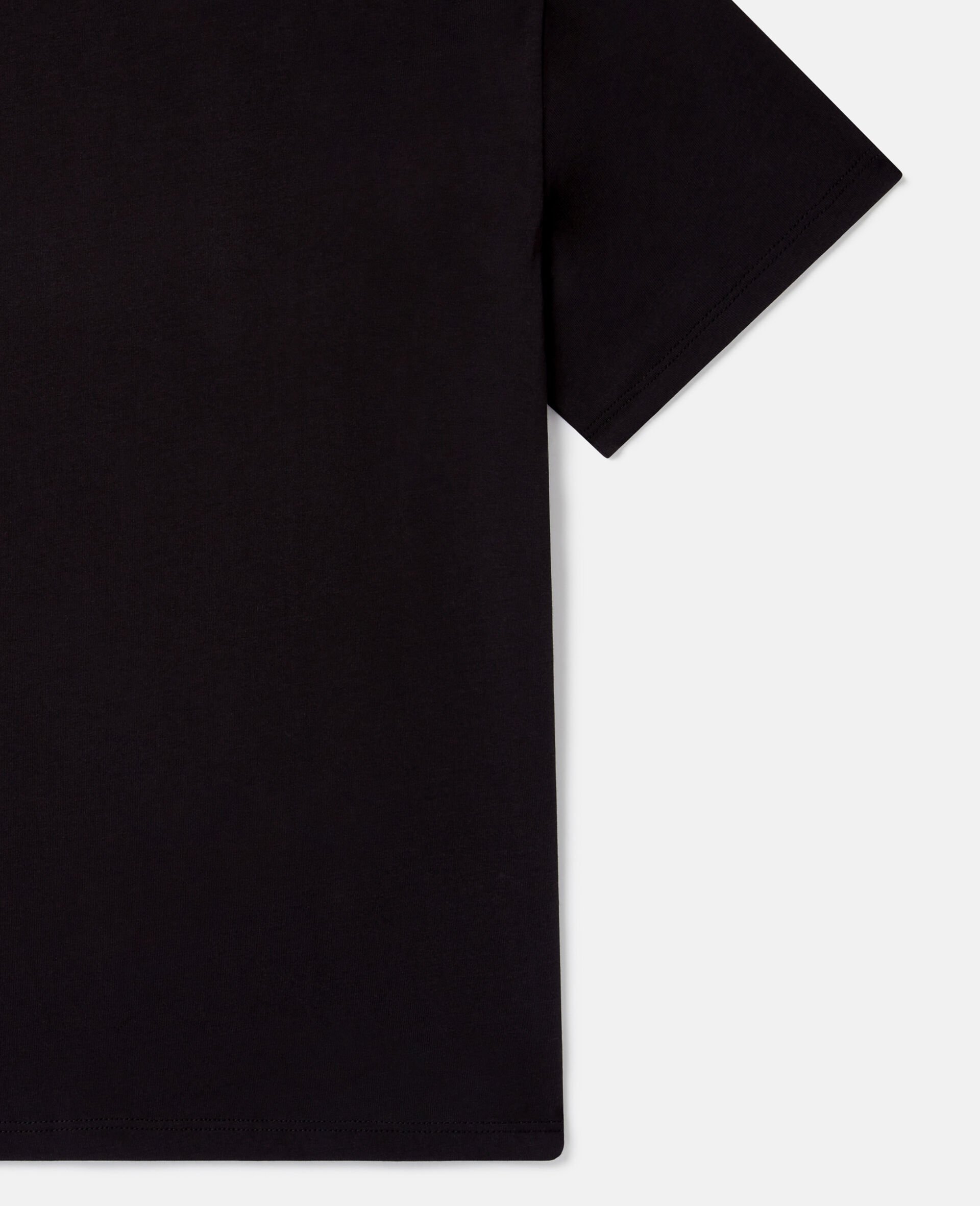 Magicians Bunny Graphic Crewneck T-Shirt-Black-large image number 3