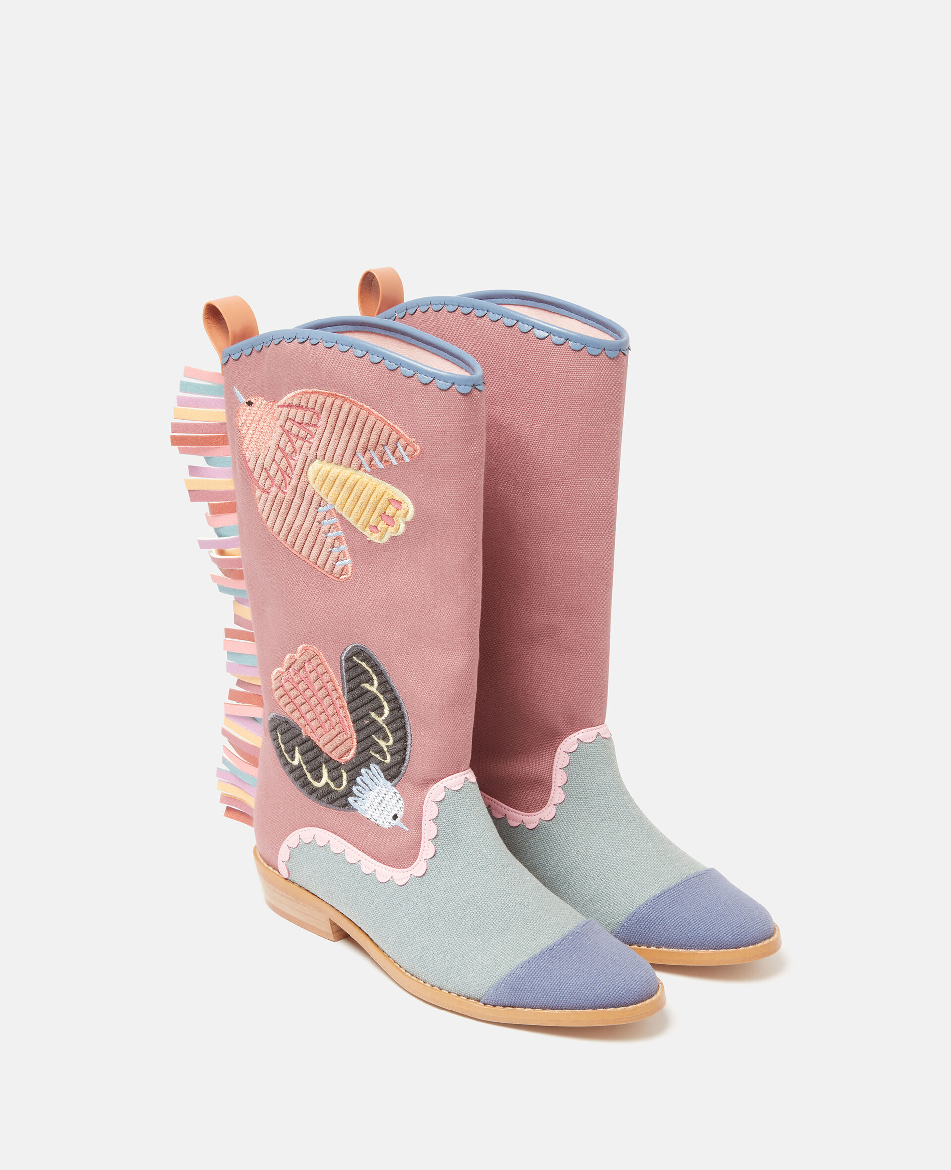 Dove Embroidered Western Boots-Multicoloured-large image number 1