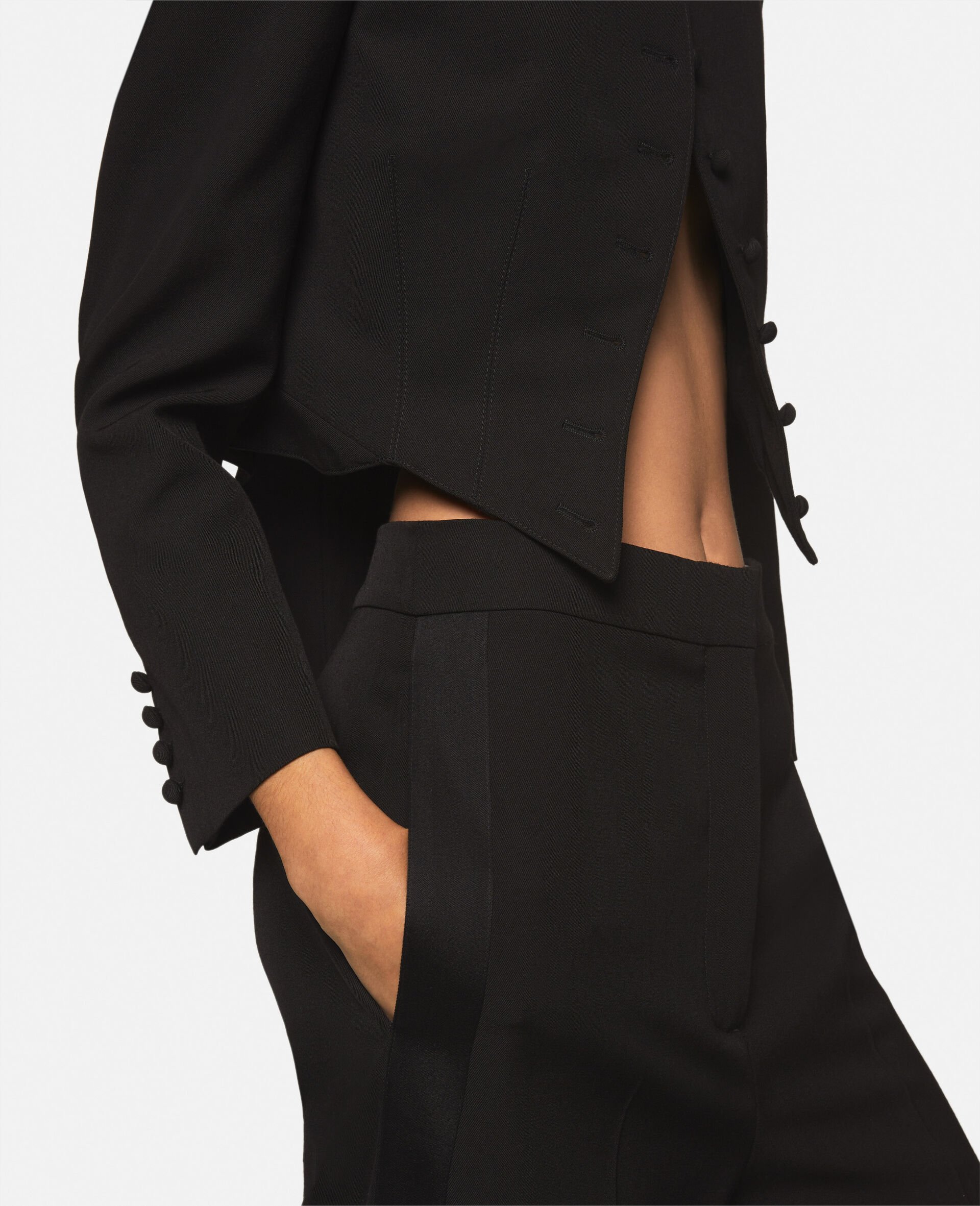 Pleated High-Rise Wide-Leg Wool Trousers-Black-large Pleated High-Rise Wide-Leg Wool Trousers-Black-large image number 3
