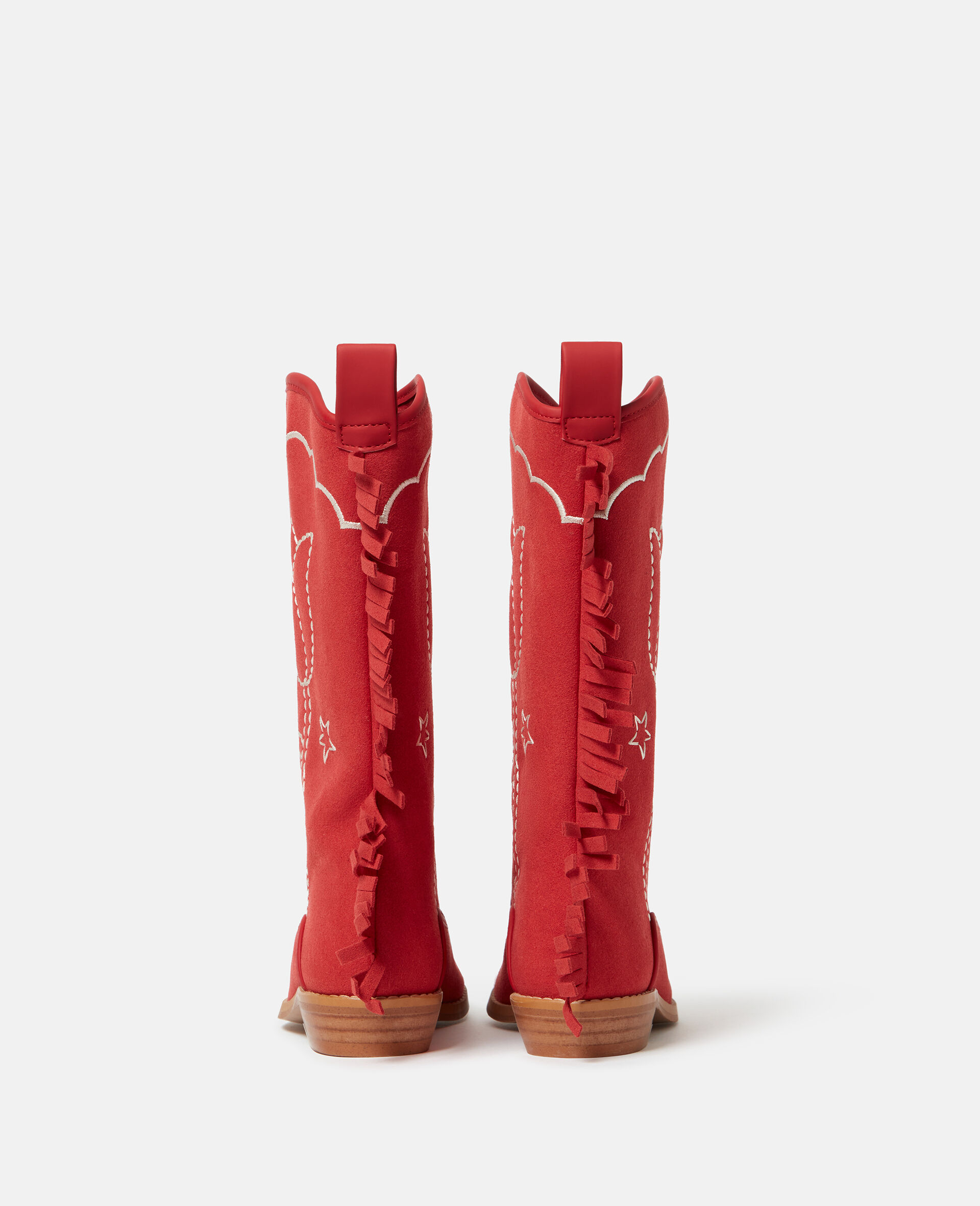 Star Motif Western Boots-Red-large image number 2
