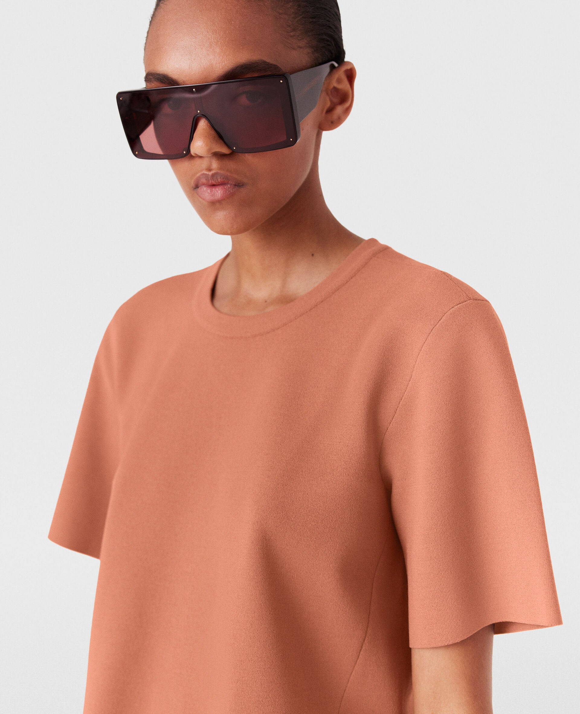 致密针织短袖T恤-Cream-large image number 5