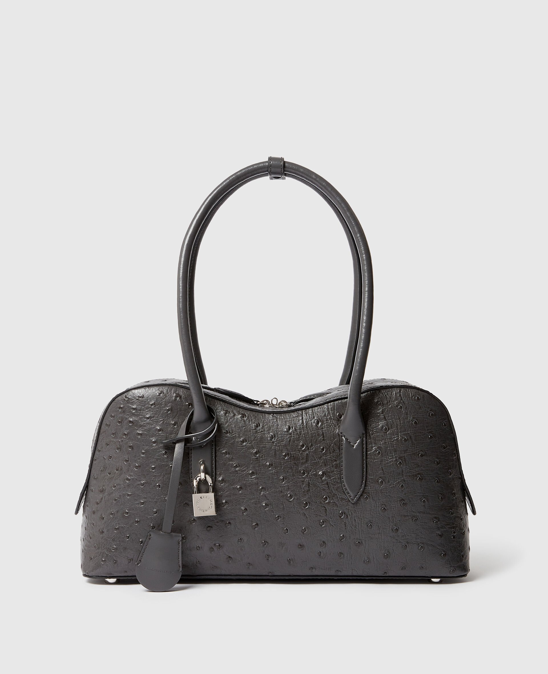 Sac porte epaule Ryder effet cuir d autruche-Gris-medium