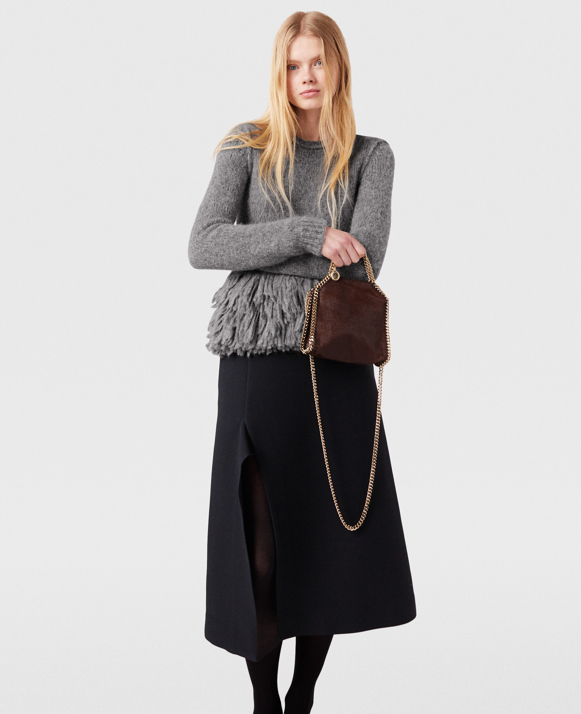 Women Midnight black Kick Flare Midi Skirt Stella McCartney GB