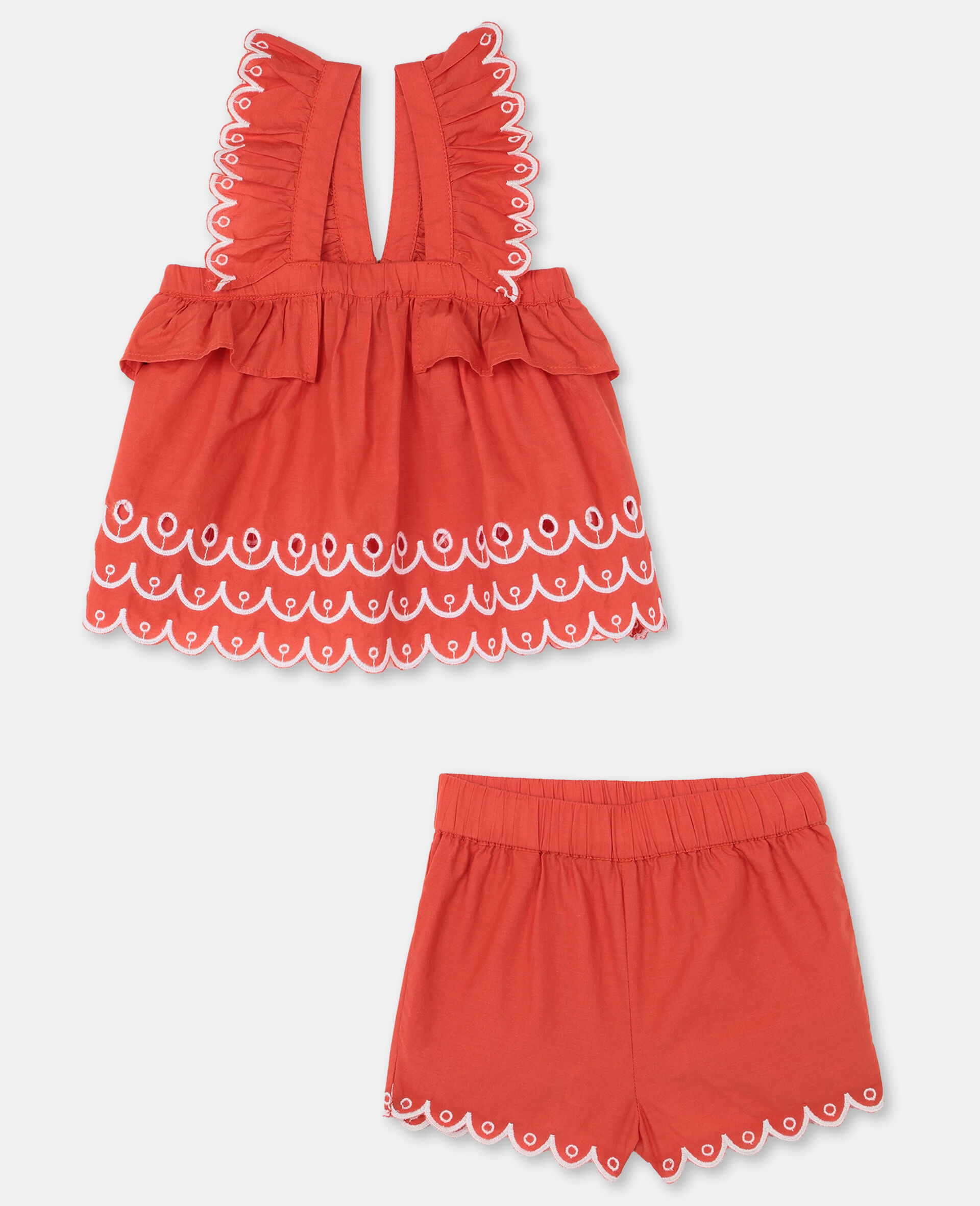 Scalloped Cotton Set -Red-large image number 0