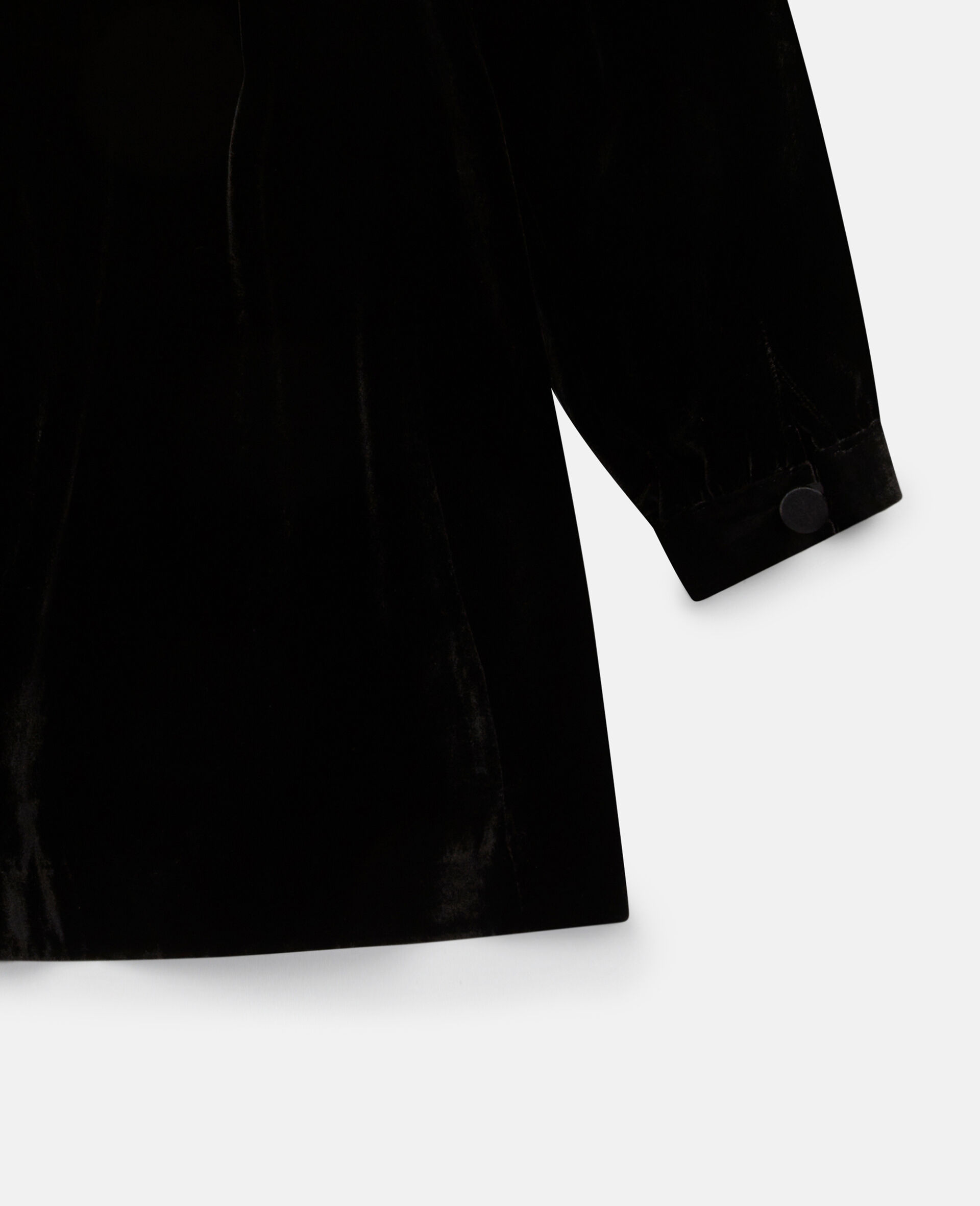 Velvet Pleated Bib Dress-Black-large image number 3