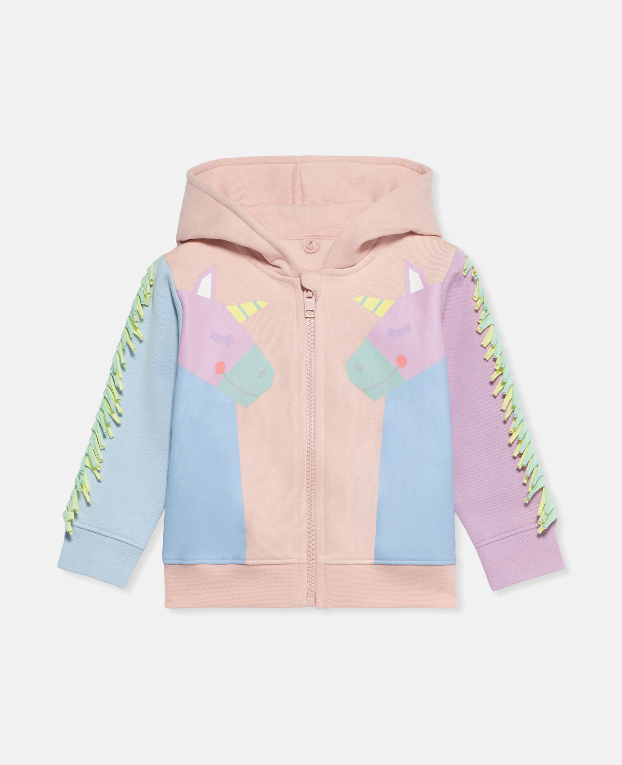 Women Pink Rainbow Unicorn Zip Hoodie Stella McCartney US