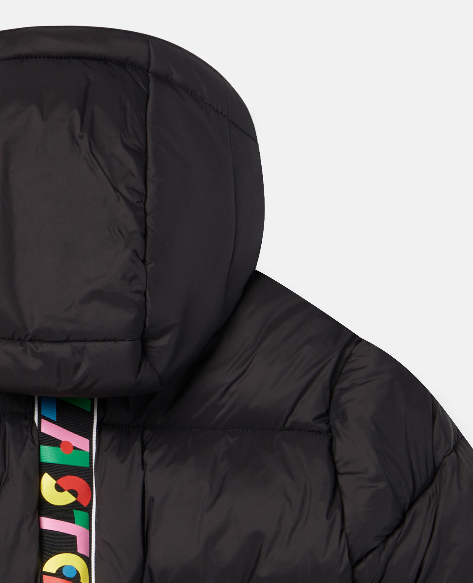 Oversized Button‐Up Puffer Jacket-Black-large image number 3